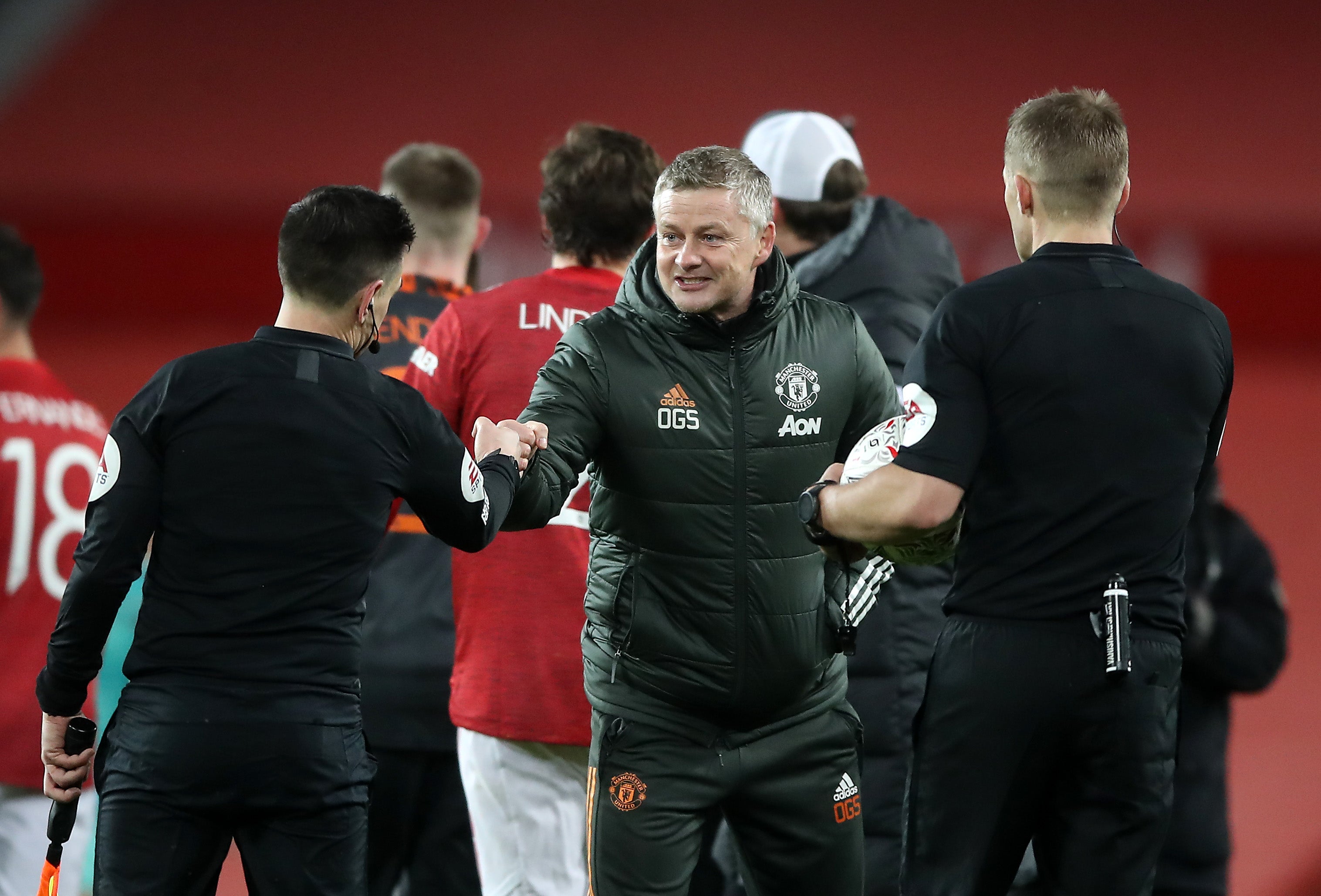 Ole Gunnar Solskjaer at full-time