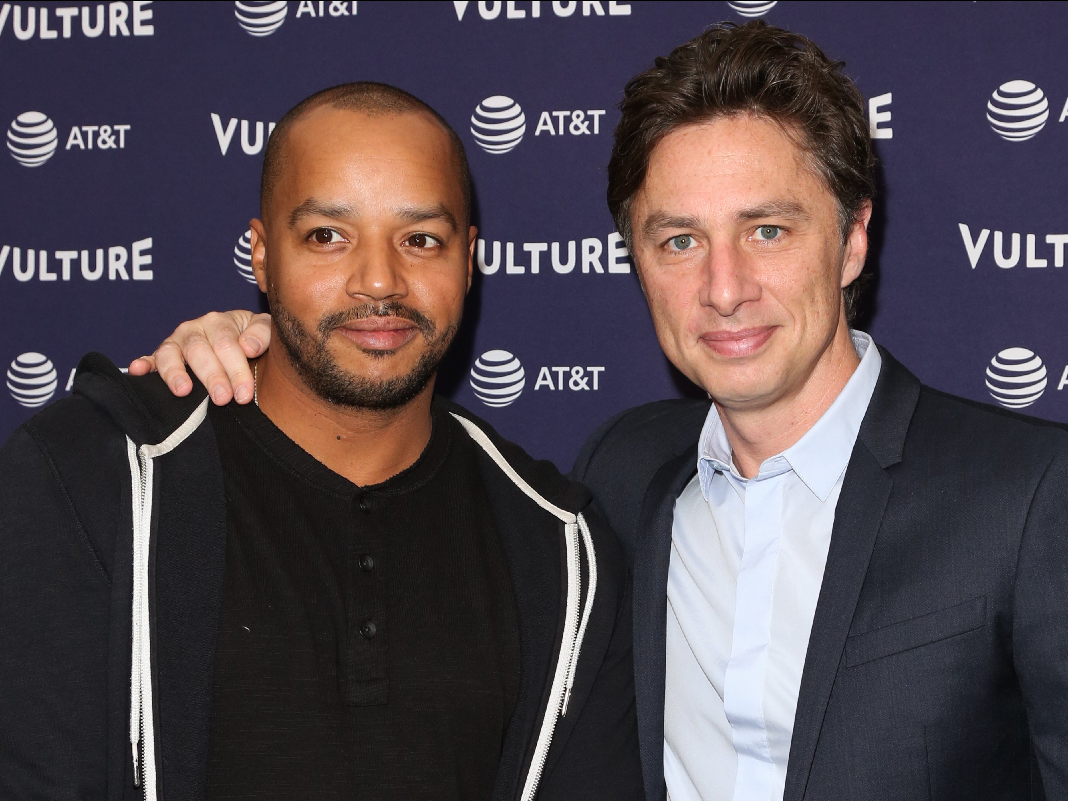 Scrubs’ Donald Faison (left) and Zach Braff present Fake Doctors, Real Friends