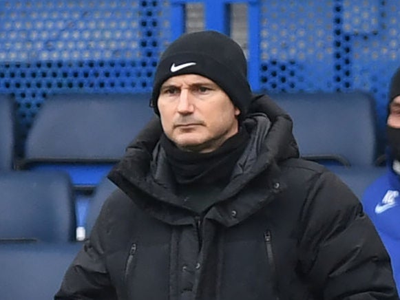 Frank Lampard looks on during the FA Cup tie against Luton