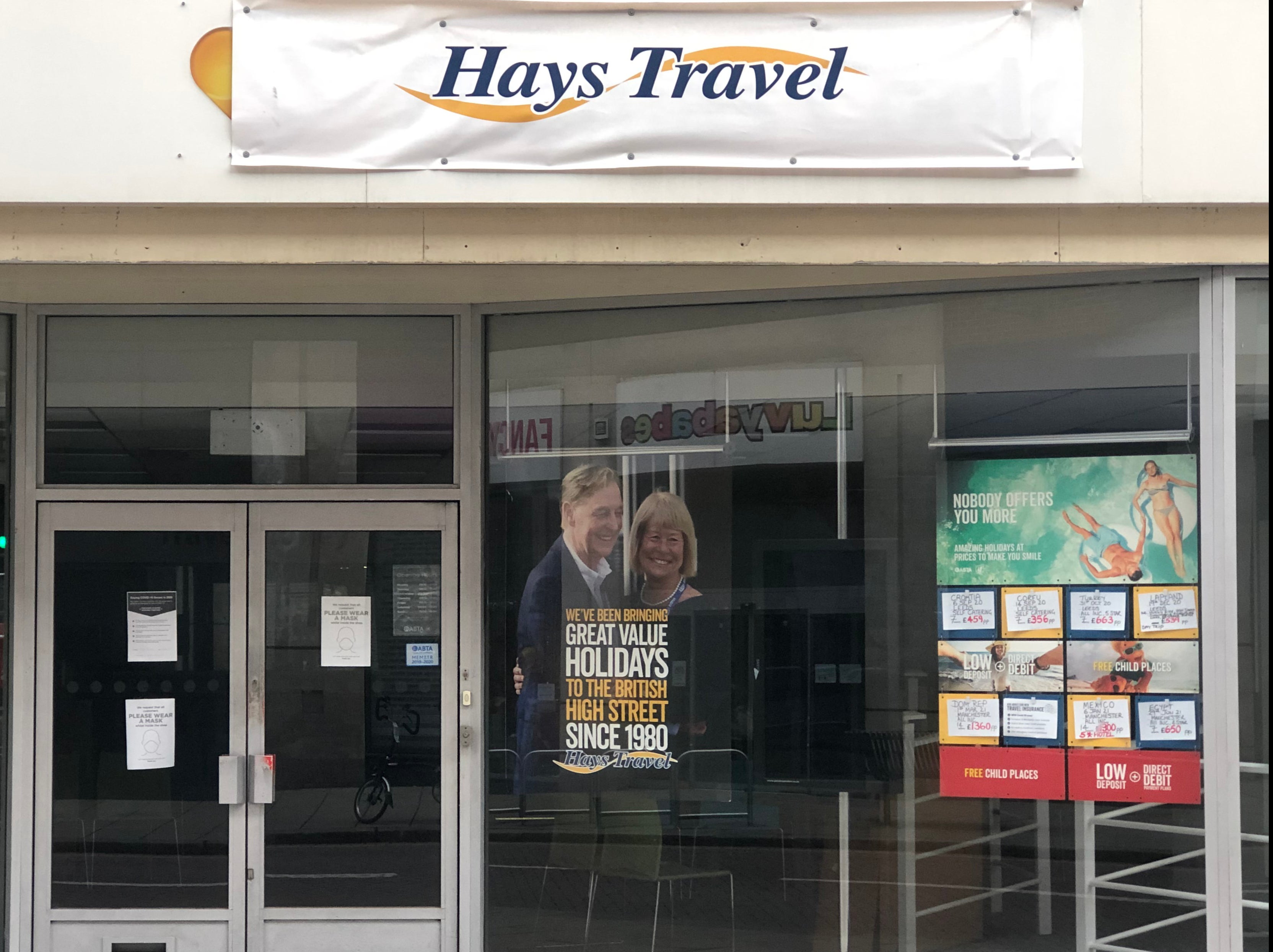 Changing times: a former Thomas Cook agency taken over by Hays Travel