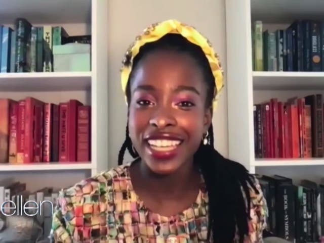 <p>Poet Amanda Gorman speaks to Ellen DeGeneres</p>