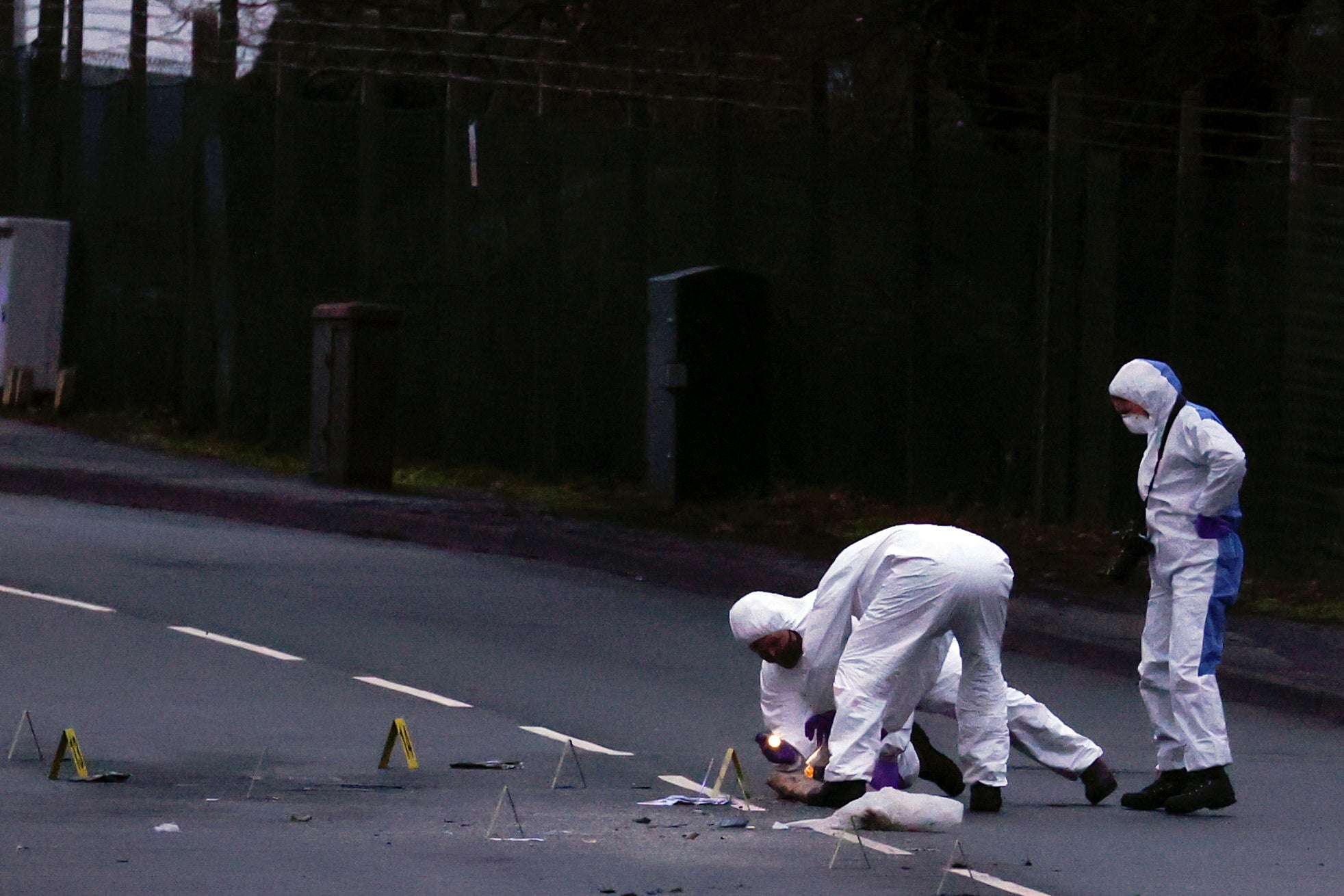 Forensics teams were in attendance at the production plant in Wrexham