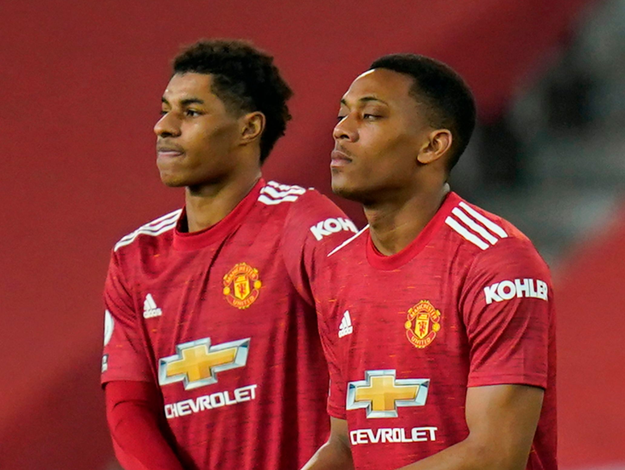 Anthony Martial (right) has struggled for goals this season