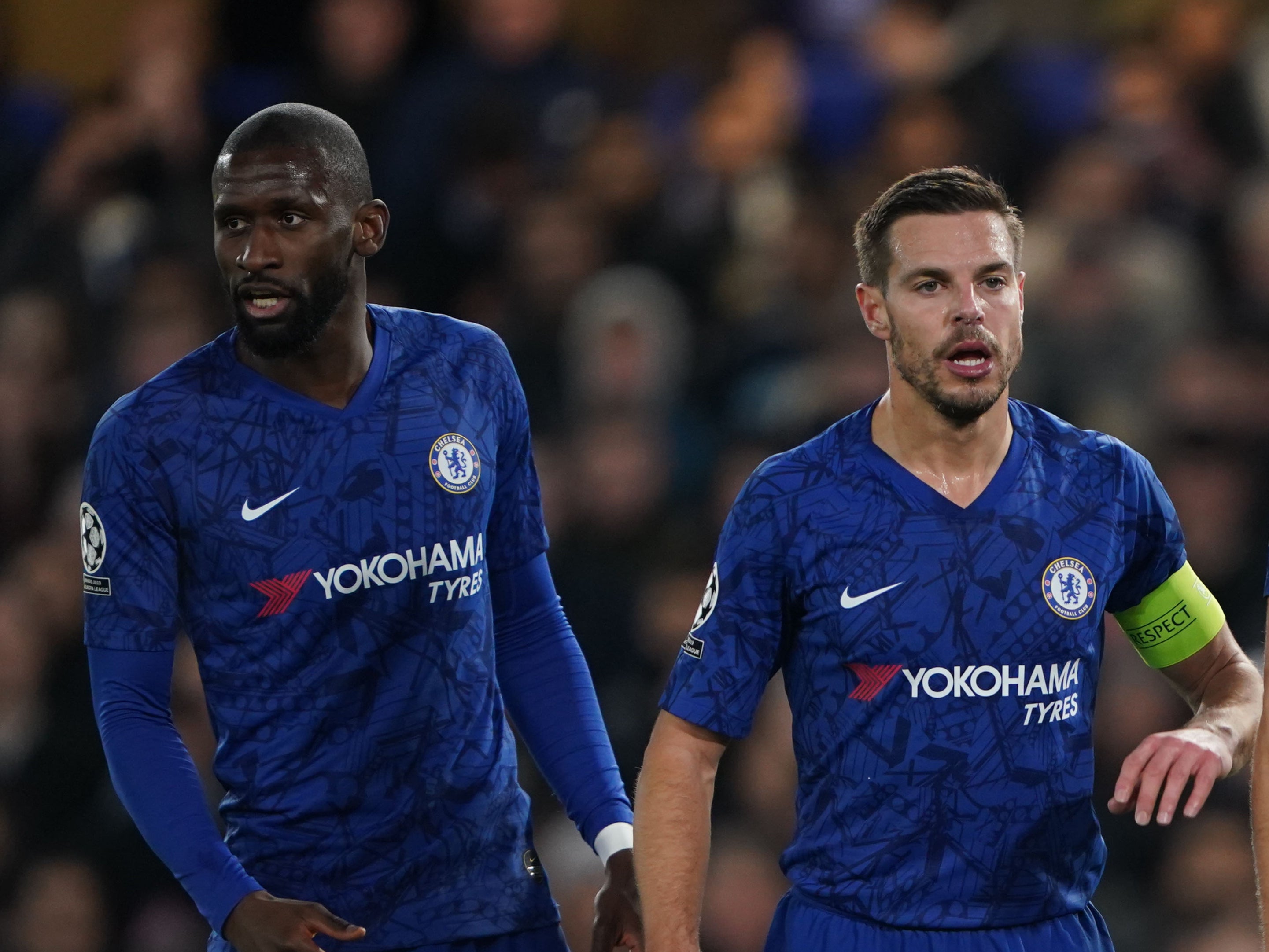 Chelsea defenders Cesar Azpilicueta and Antonio Rudiger