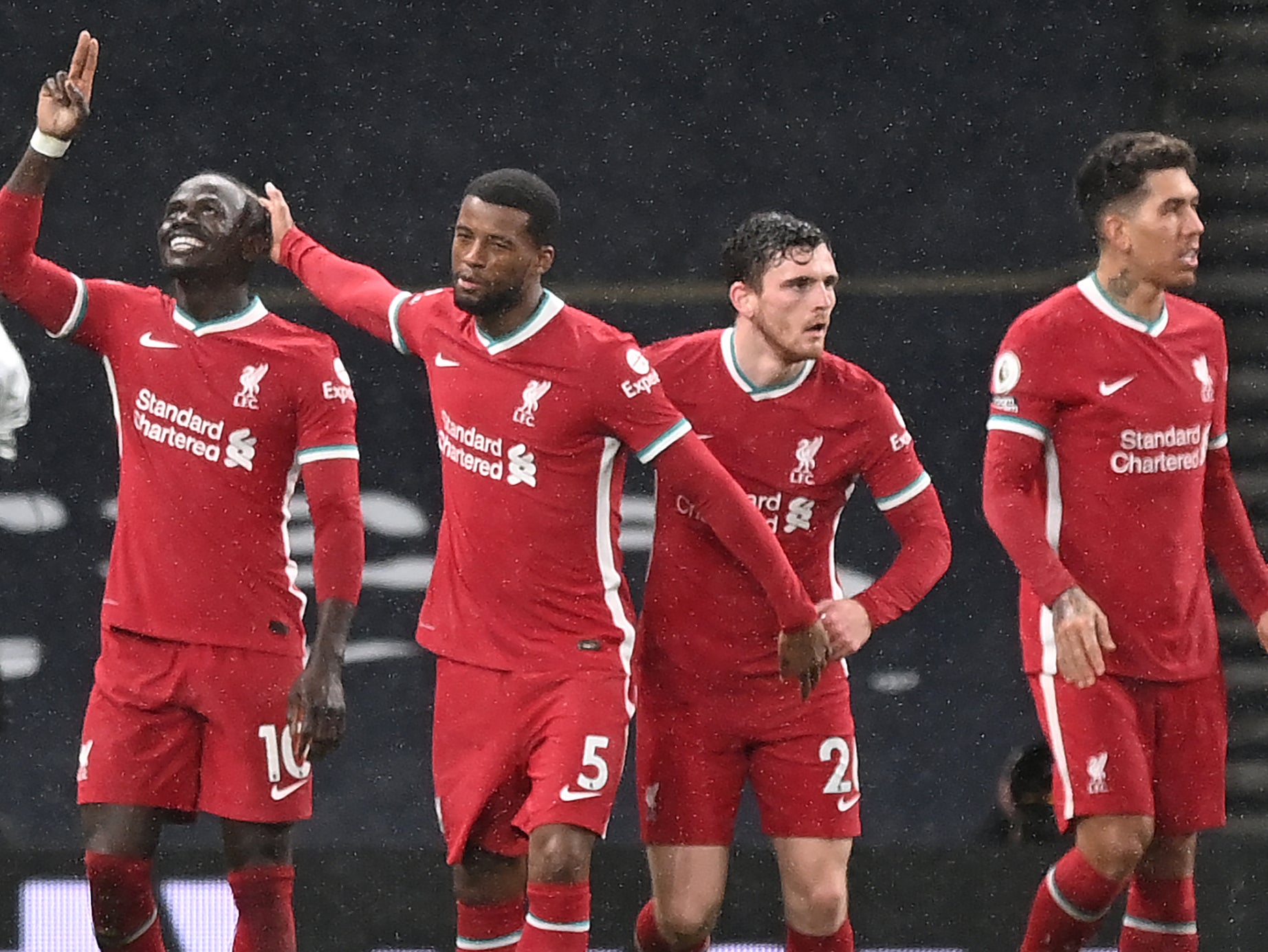 Liverpool celebrate scoring