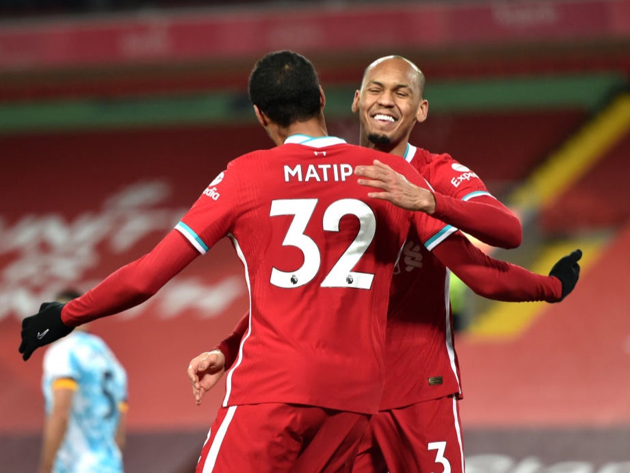 Liverpool defenders Joel Matip and Fabinho