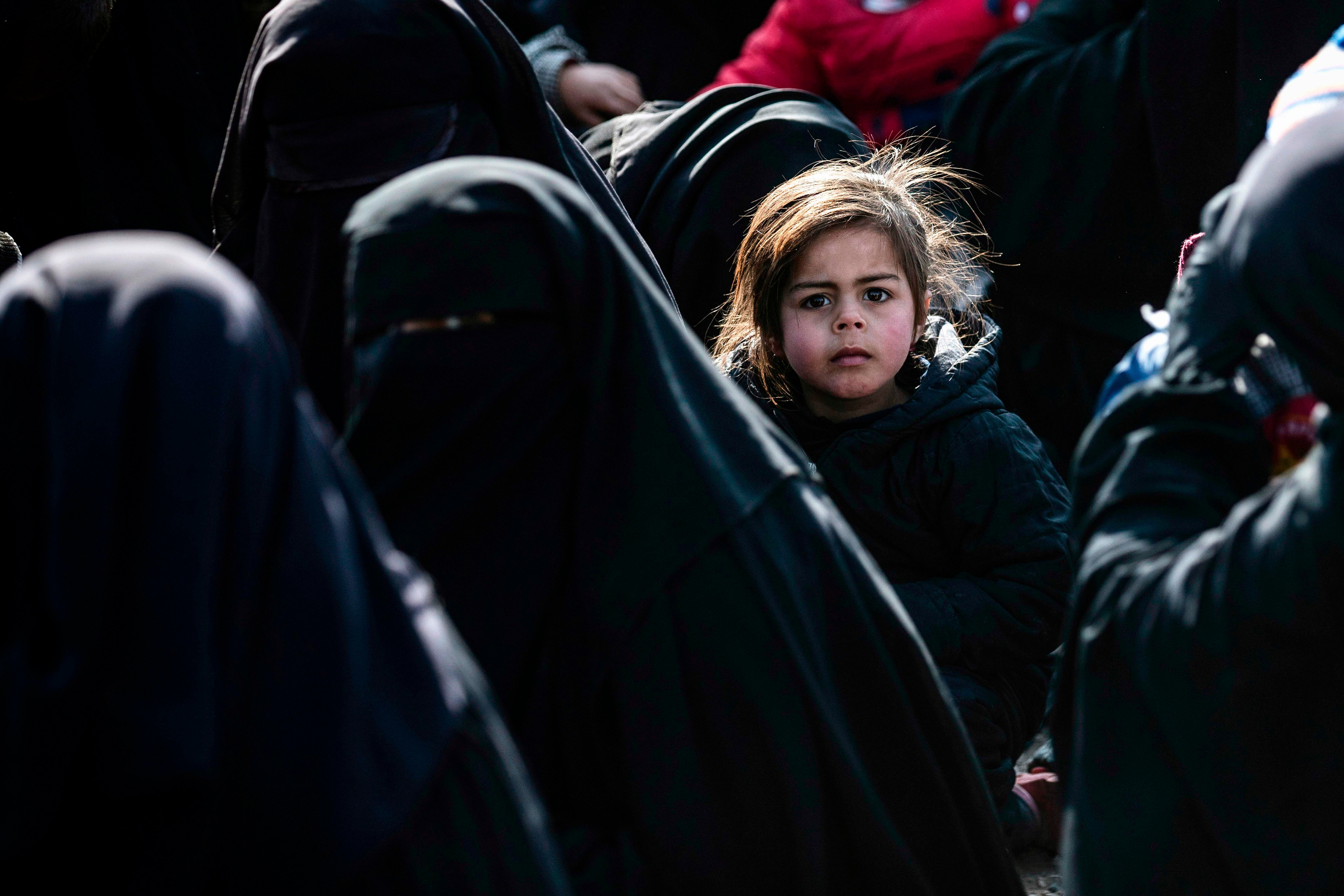 A group of Syrian families is released from the Kurdish-run al-Hol camp which holds suspected relatives of Isis fighters, in Hasakeh governorate in northeastern Syria, on 28 January