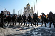 Thousands rally in Russia to demand Alexei Navalny’s release