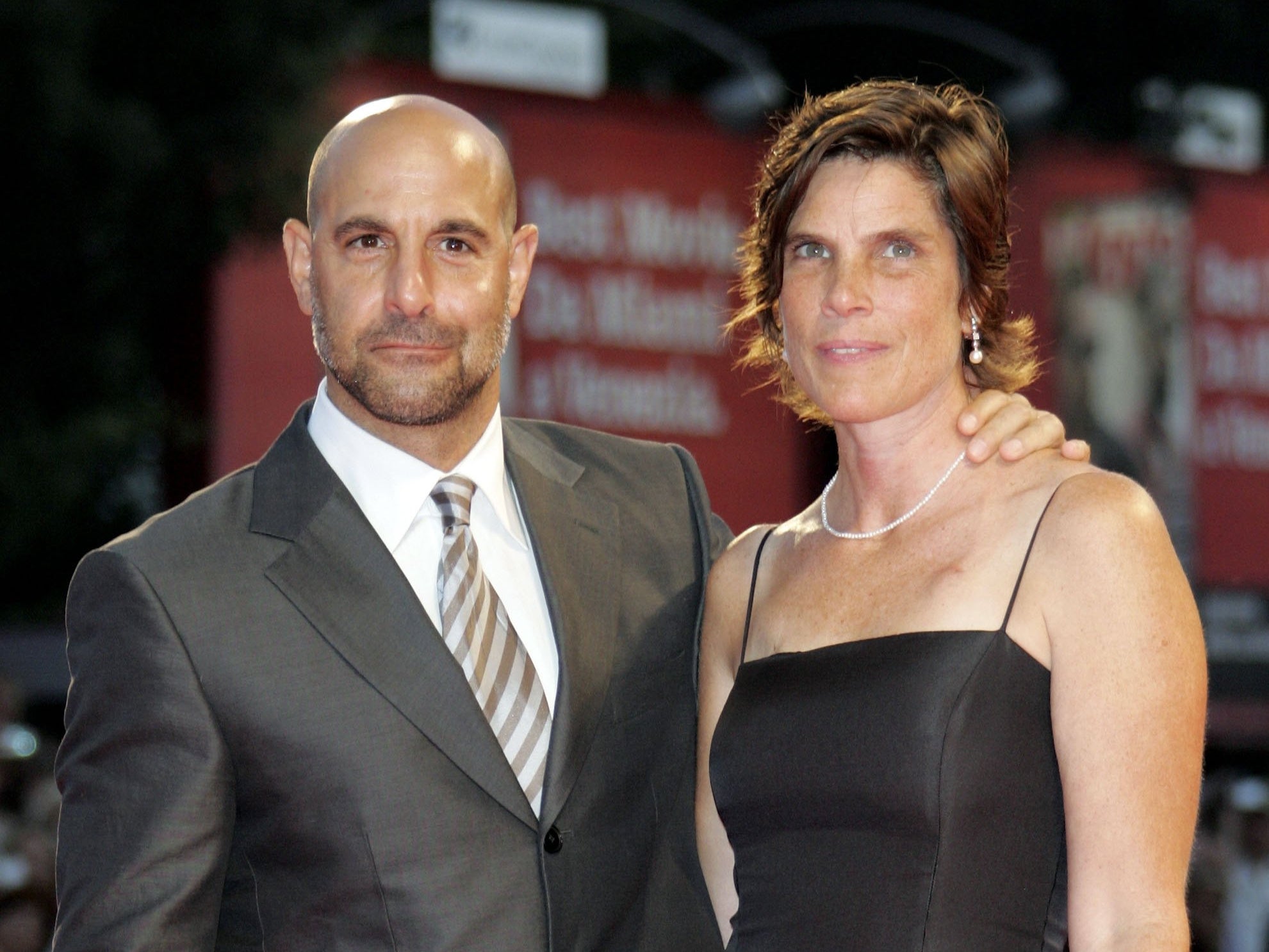 Actor Stanley Tucci and his first wife Kate at the premiere of the film 'Devil Wears Prada' during the ninth day of the 63rd Venice Film Festival on September 7, 2006 in Venice, Italy. (Photo by MJ Kim/Getty Images)