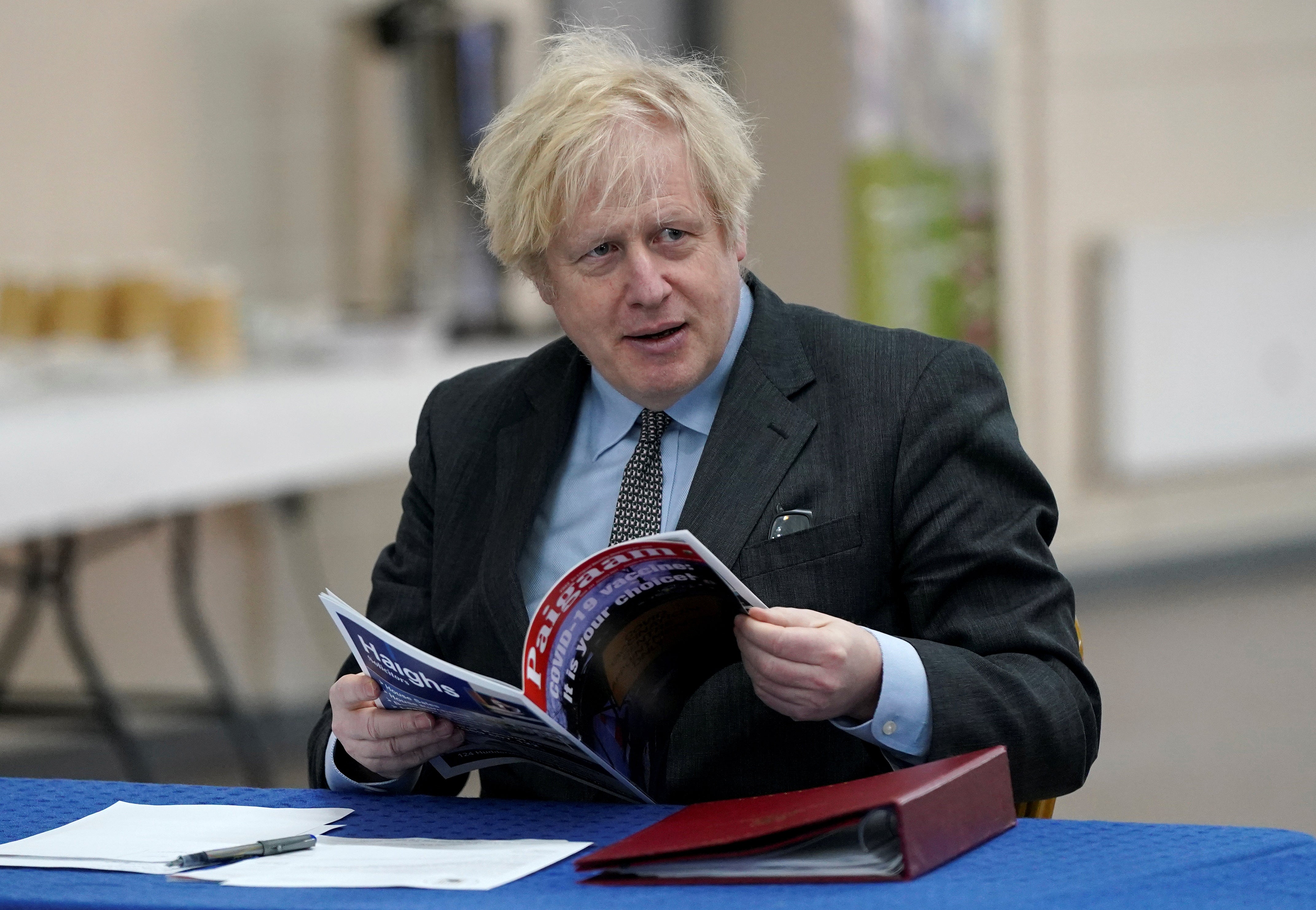 The prime minister is visiting a vaccination centre in Batley today