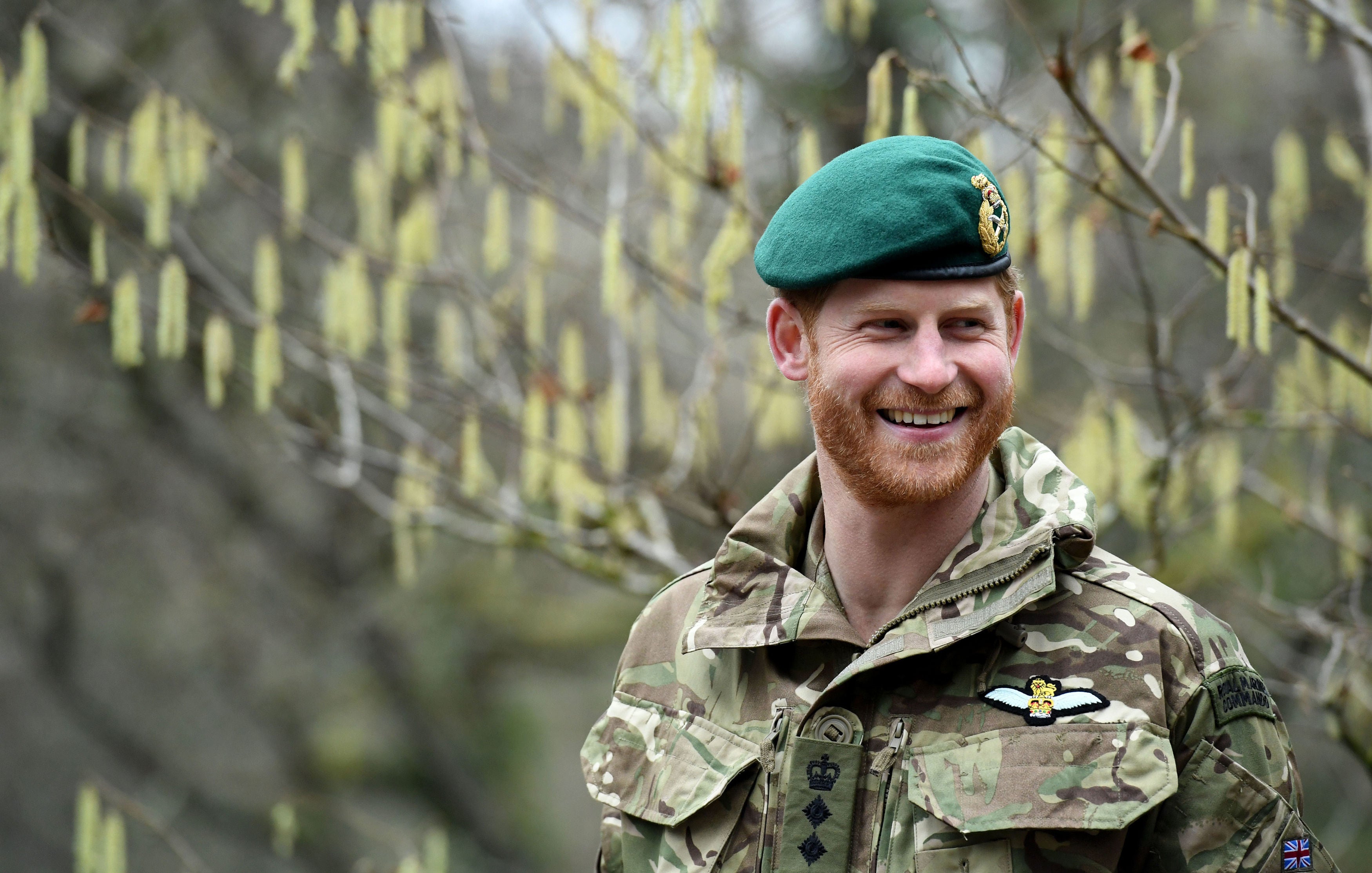 The Duke of Sussex on a visit to 42 Commando Royal Marines at their base in Bickleigh in 2019