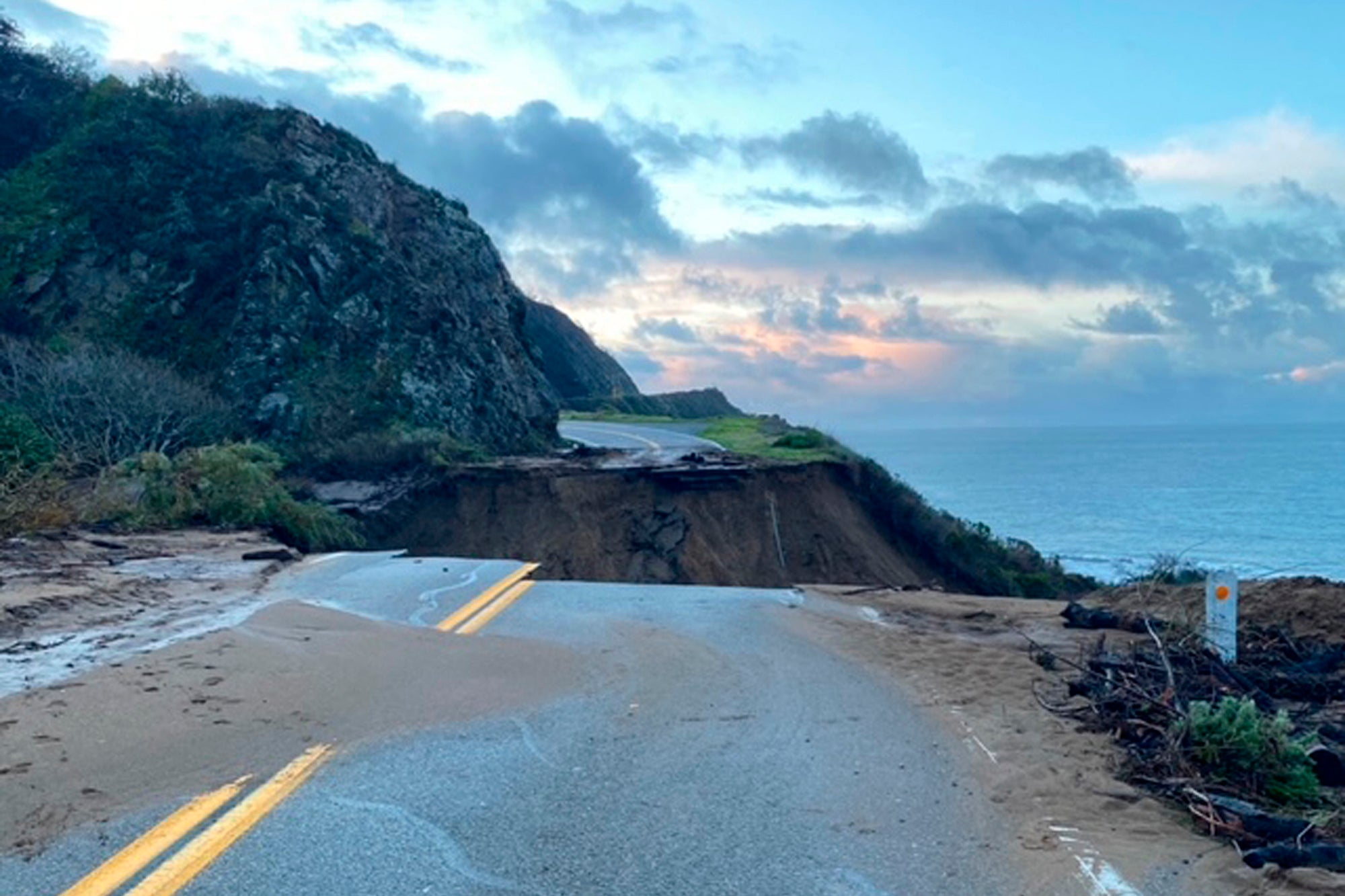 Crews work to repair washed-out scenic highway near Big Sur