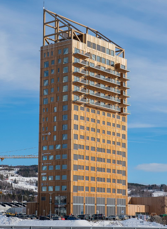 The 18-storey Mjostarnet building in Norway is the world’s tallest timber building