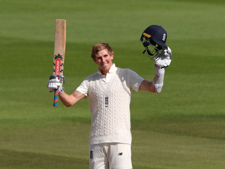 Zak Crawley celebrates his double century against Pakistan in 2020