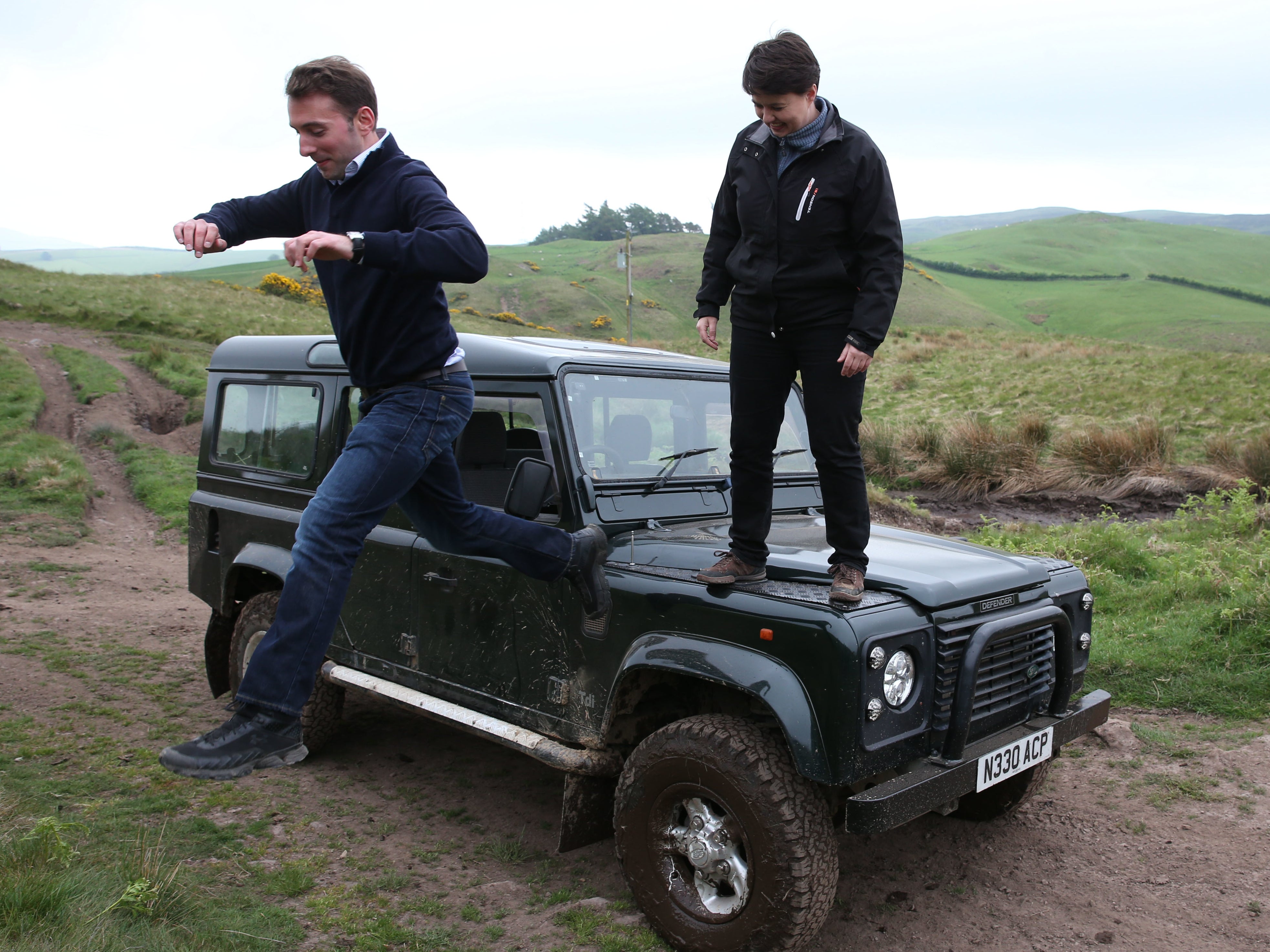 Luke Graham campaigning with ex-Scottish Tory leader Ruth Davidson in 2017