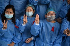 Myanmar doctors deploy ‘Hunger Games’ salute in protest against military coup