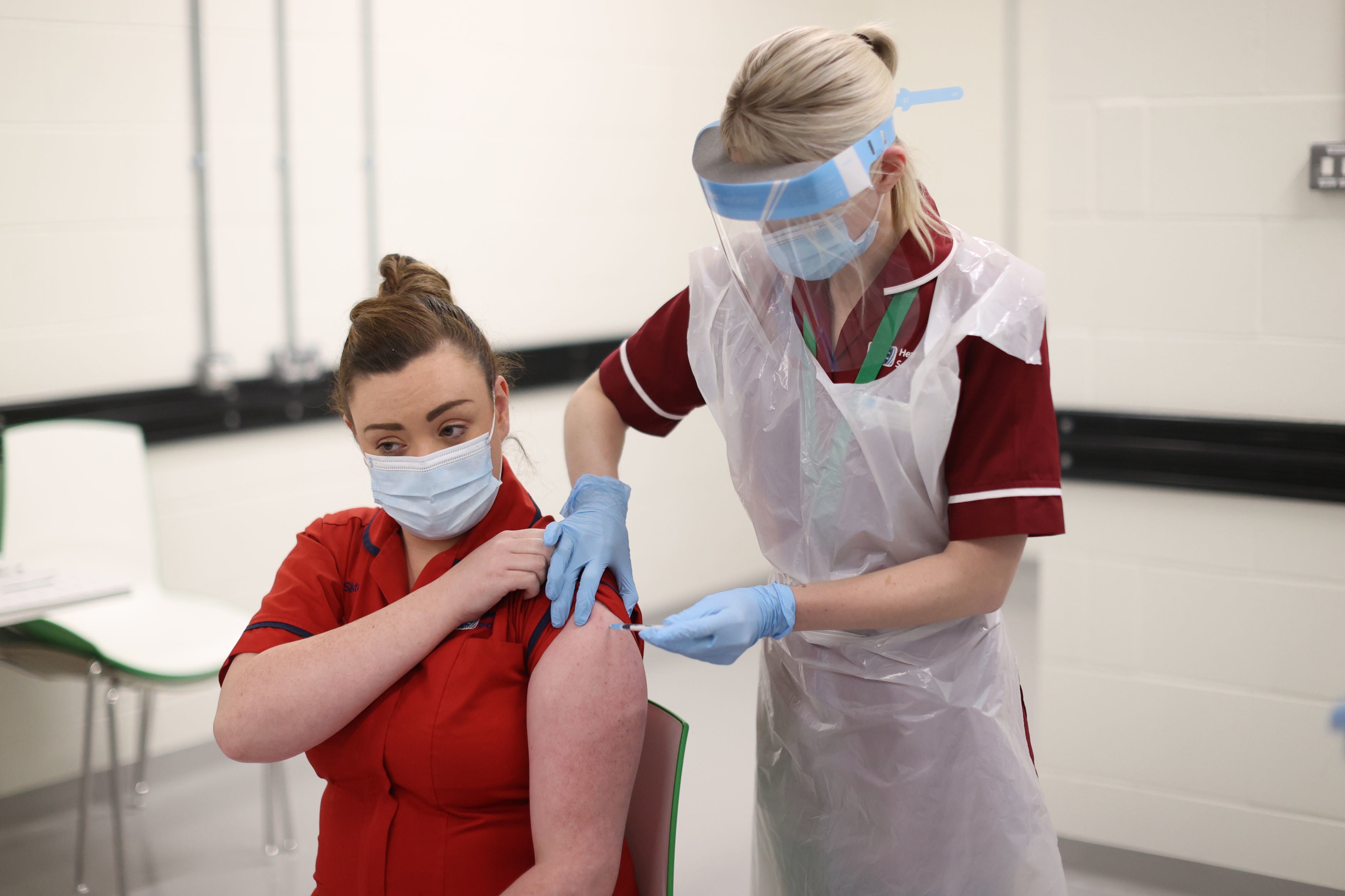 Joanna Sloan became the first person in Northern Ireland to receive the first dose of the vaccine on 8 December