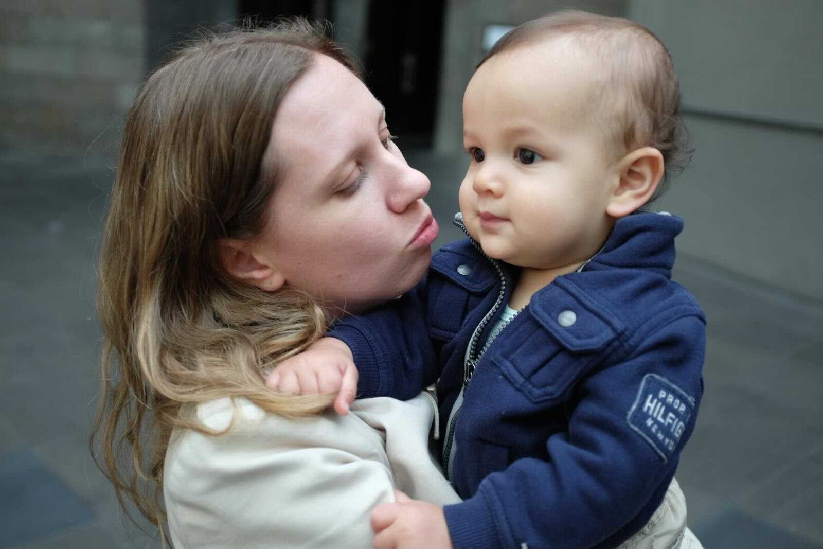 Sarah Copland with her son, Isaac, who was killed in the Beirut explosion six months ago