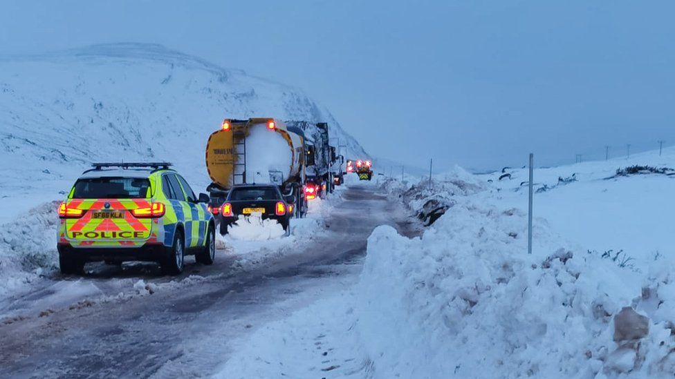 Drifts of up to 6ft were spotted in some parts