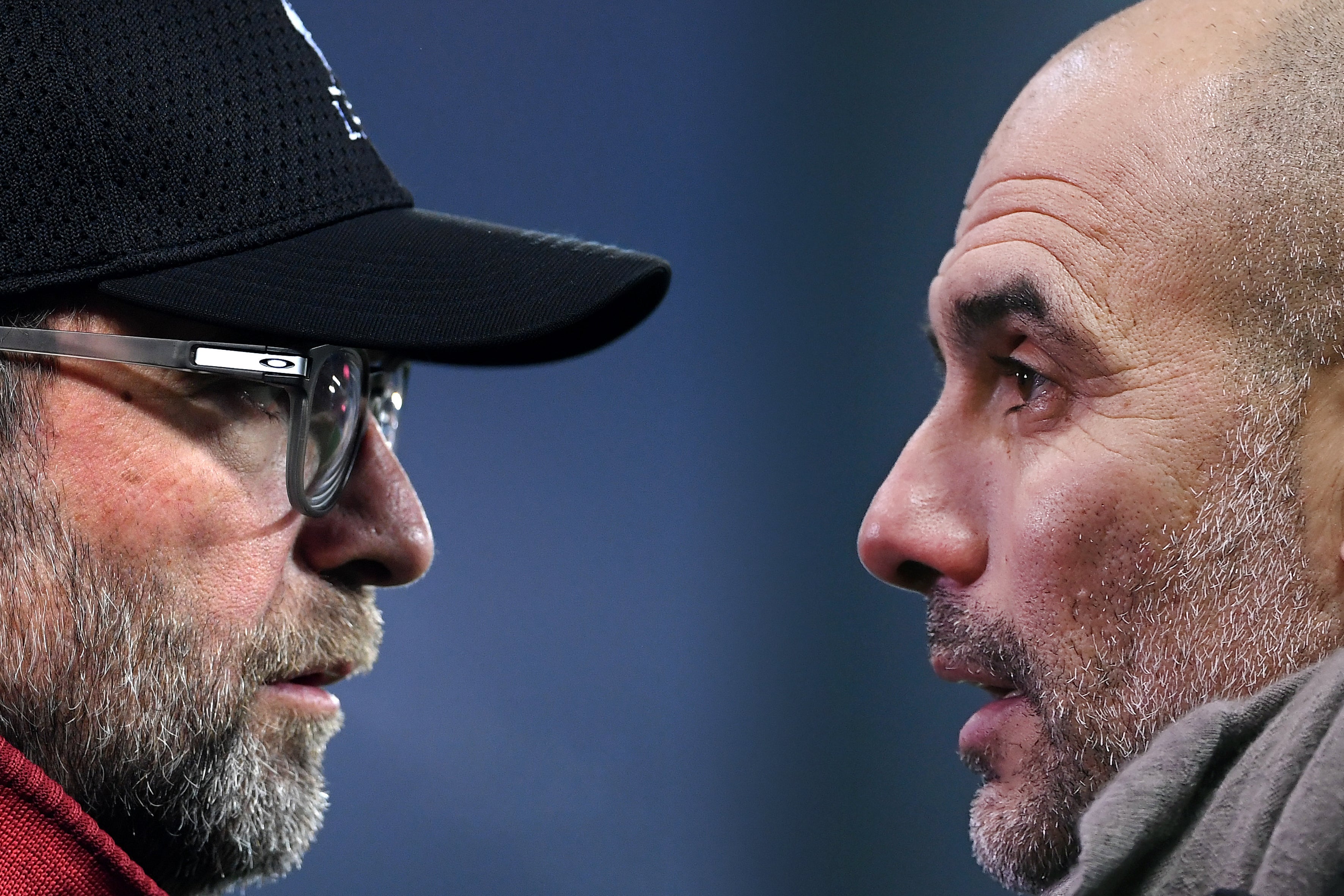 Liverpool manager Jurgen Klopp and Manchester City boss Pep Guardiola