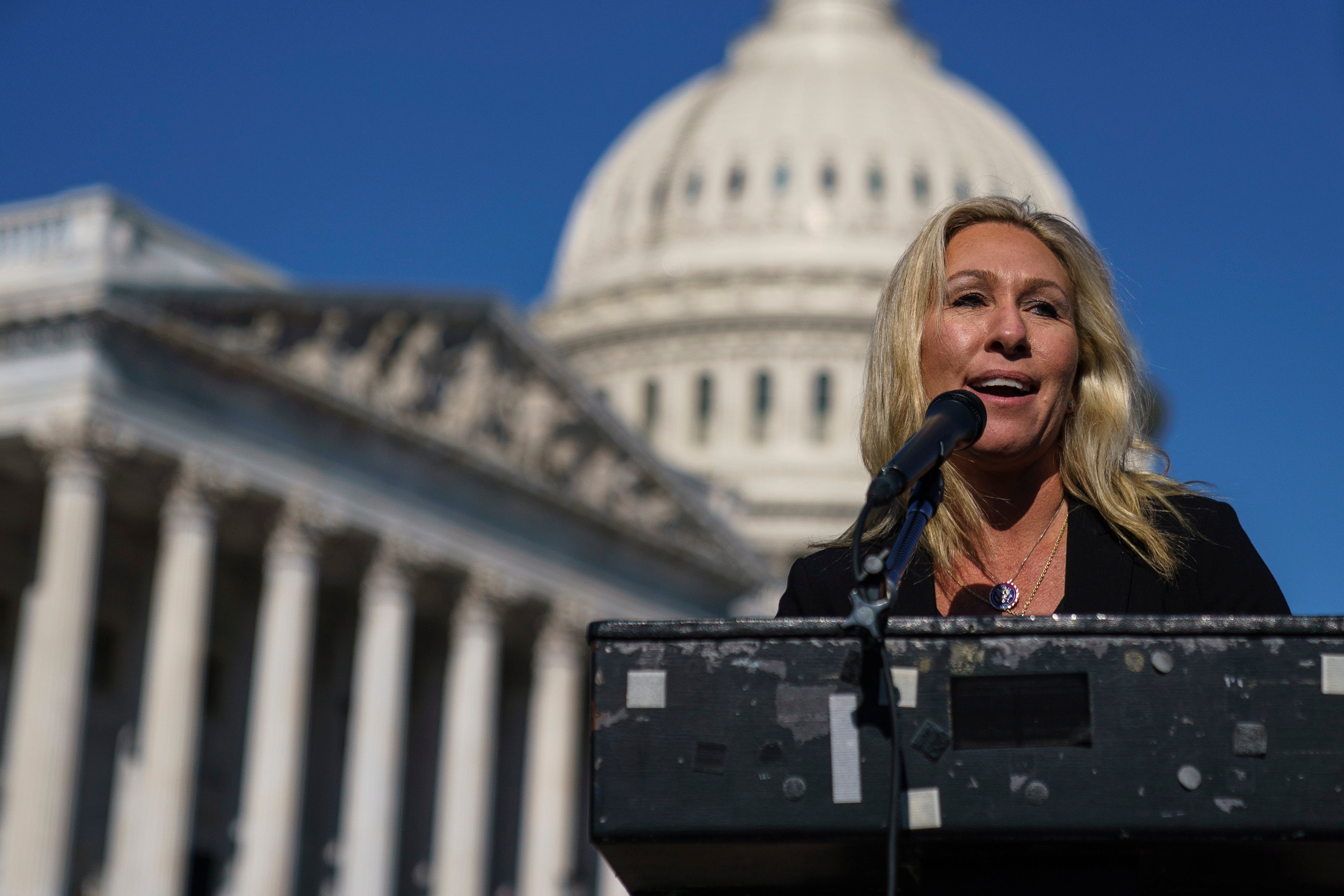 File photo: Marjorie Taylor Greene has previously compared unvaccinated people to those who faced oppression during the Holocaust