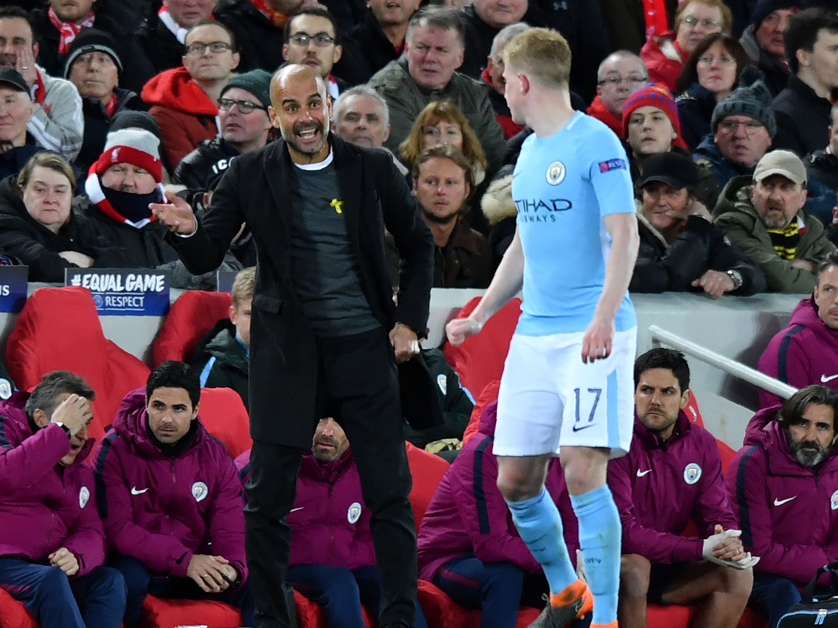 Guardiola compromised his usual style in the 2018 Champions League quarter-final