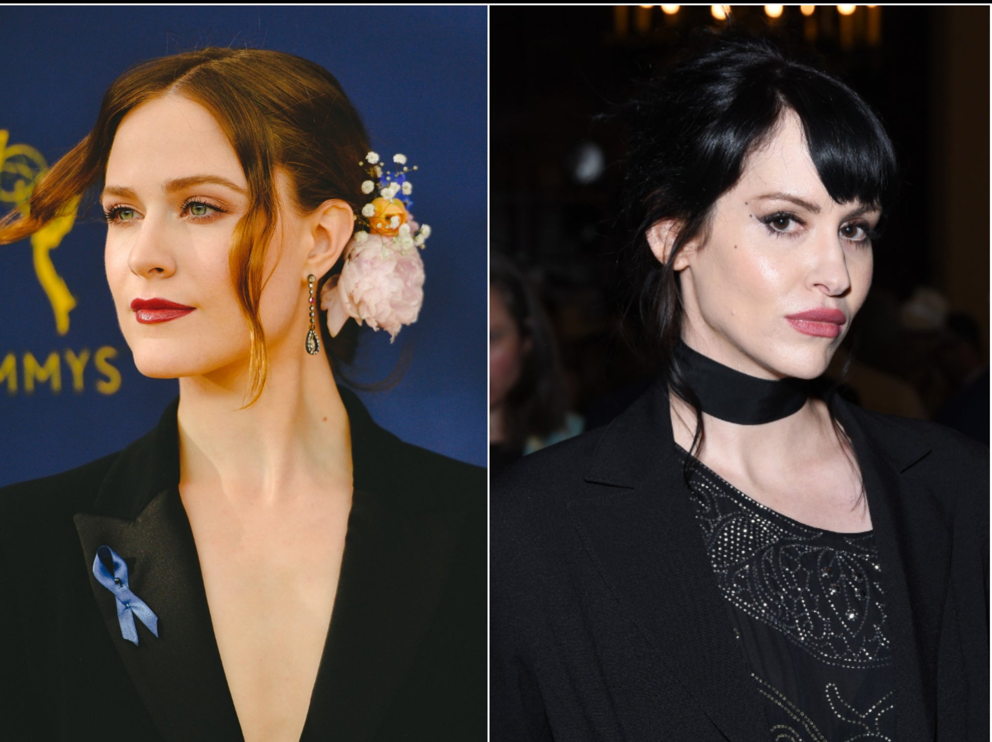 Evan Rachel Wood (left) has accused Marilyn Manson’s wife, photographer Lindsay Usich, of threatening to leak photos of her when she was underage