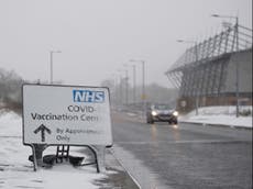 Storm Darcy: Heavy snow forces vaccine centres to shut as ‘Beast from the East II’ hits UK