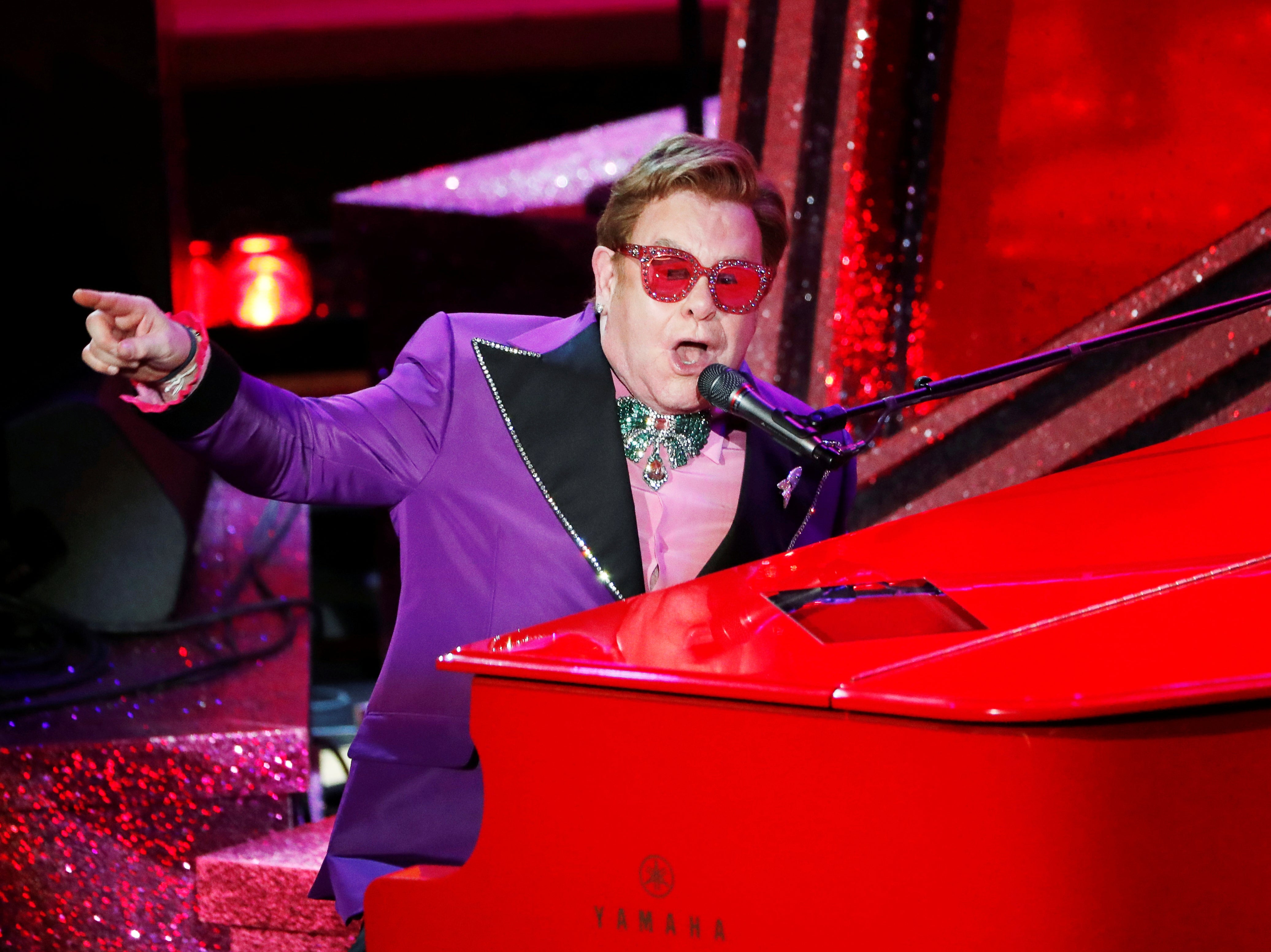 Elton John performs "(I’m Gonna) Love Me Again" from Rocketman during the Oscars show at the 92nd Academy Awards in Hollywood, Los Angeles