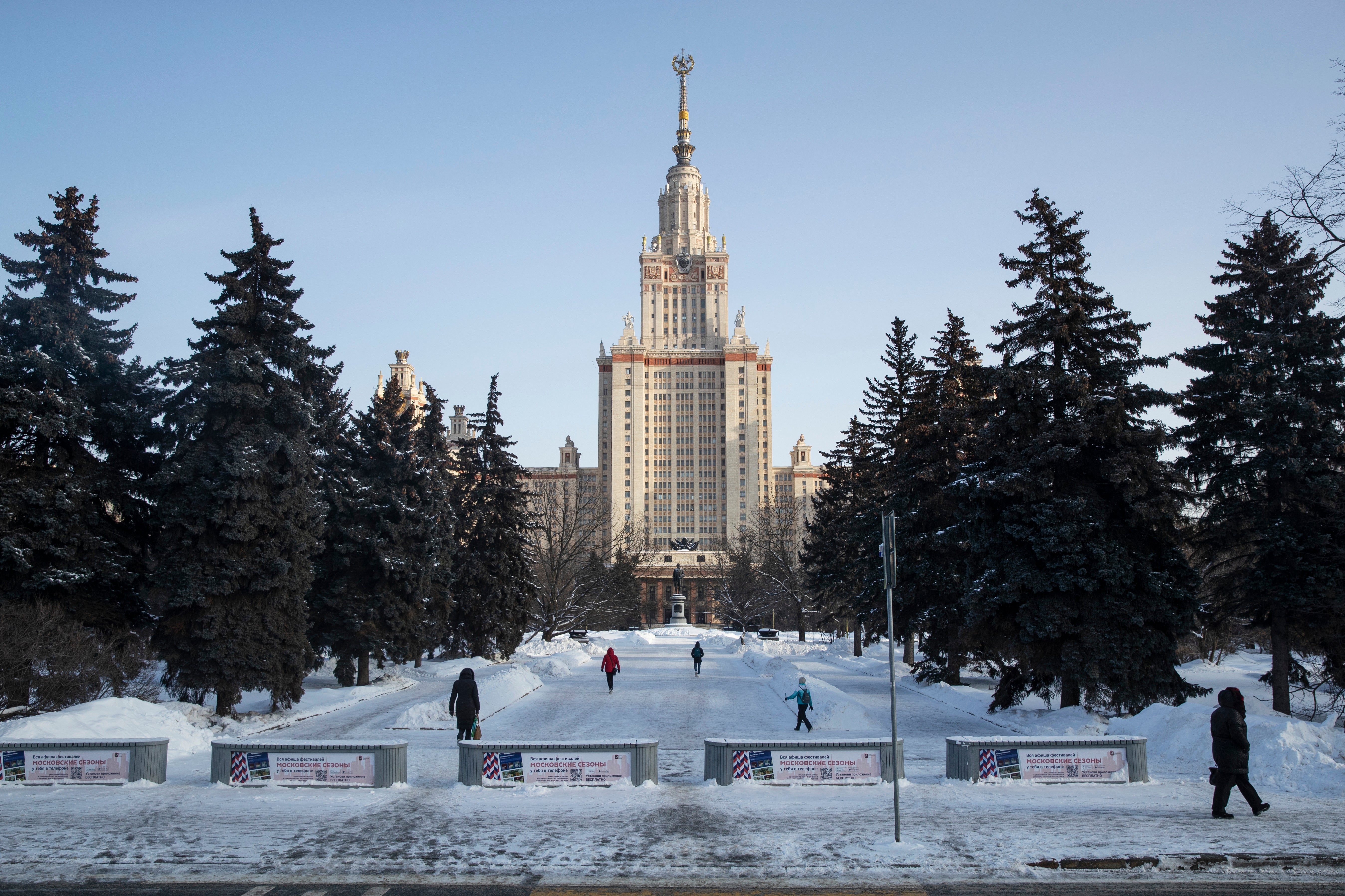 Virus Outbreak Russia Students