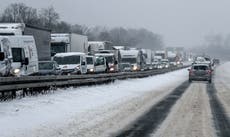 Heavy snow creates severe traffic disruptions in Germany