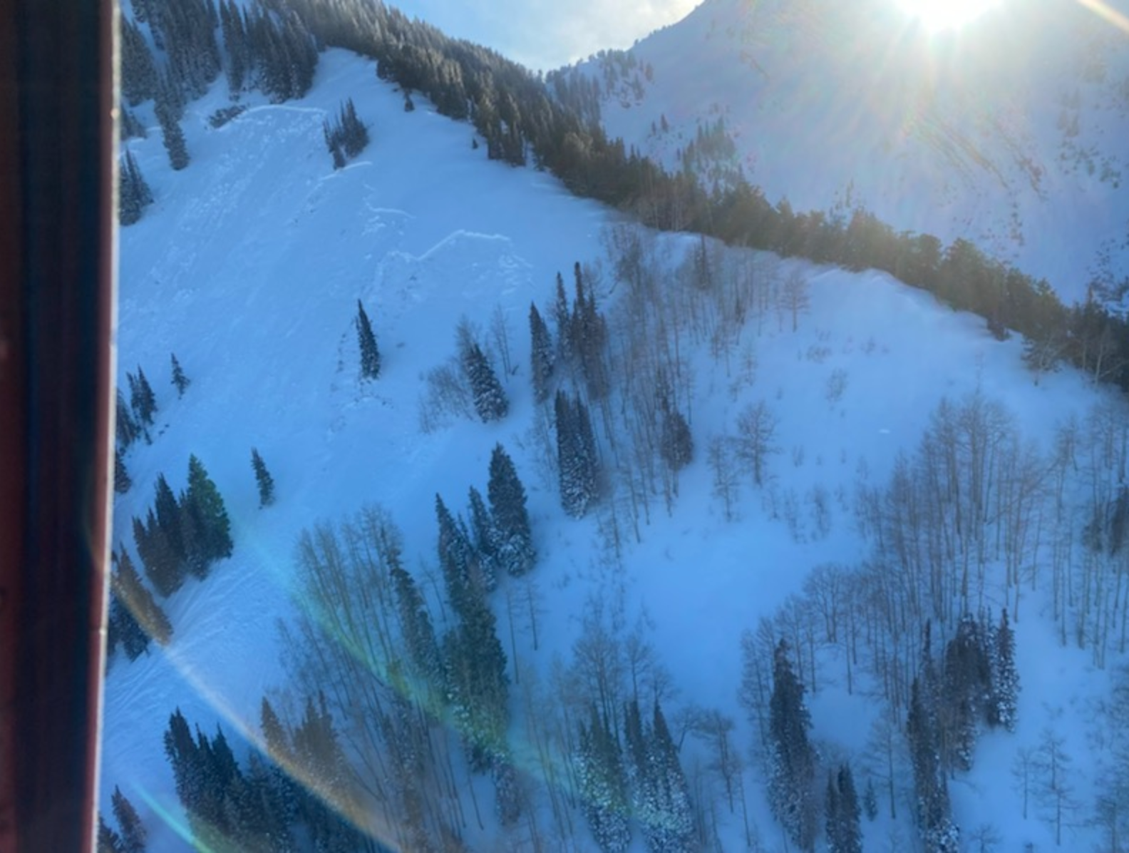 The scene following the avalanche outside of Park City, Utah this weekend which left four dead