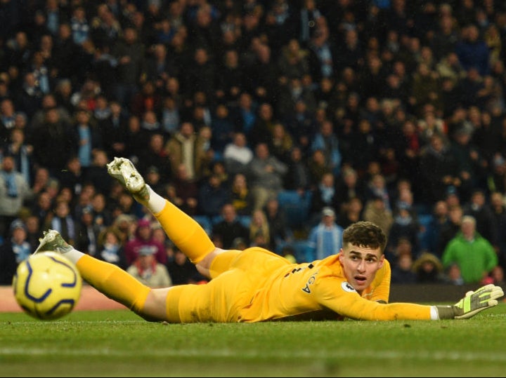 Chelsea's Kepa Arrizabalaga in action