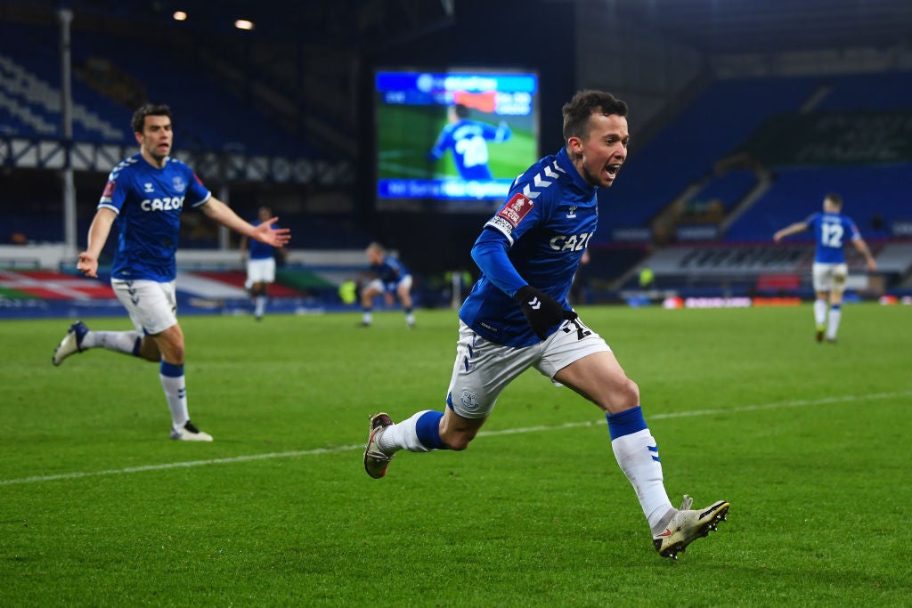 Everton celebrate scoring