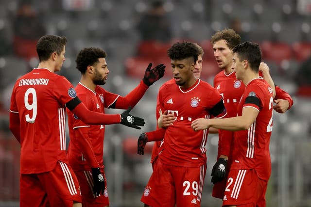 Kingsley Coman scores for Bayern Munich