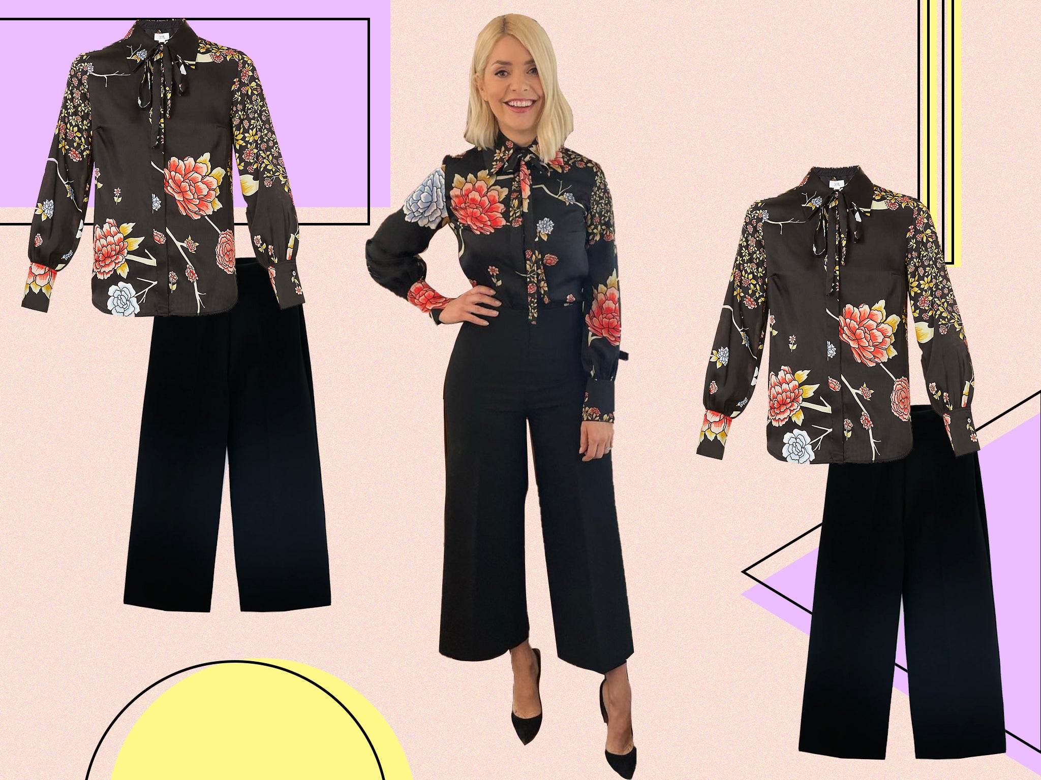 Holly's outfit today seamlessly blends designer and high street buys