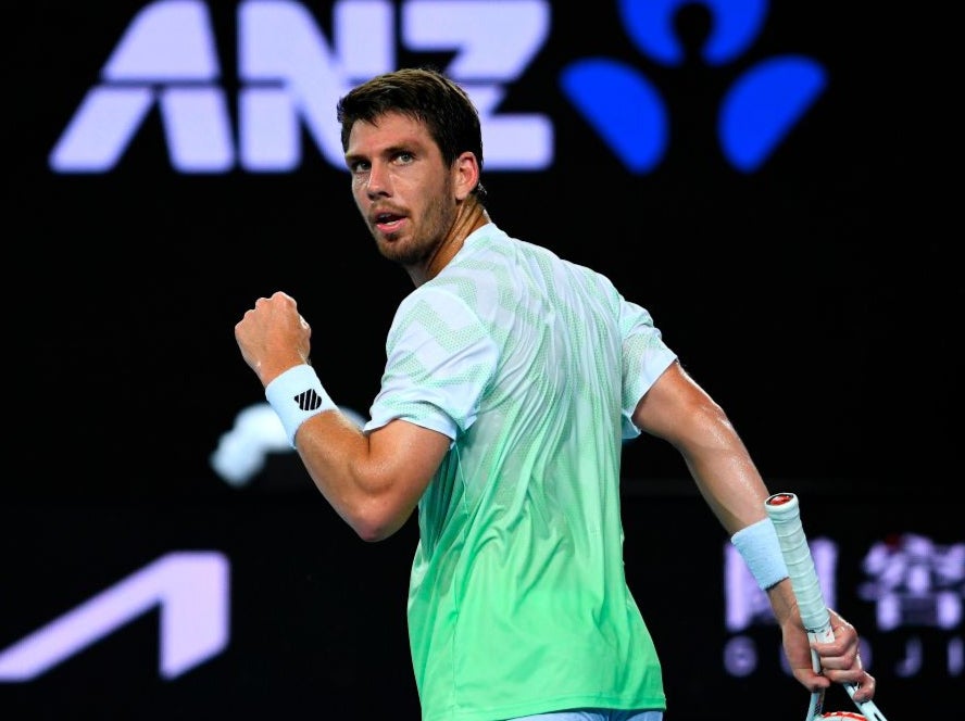 Cameron Norrie celebrates victory