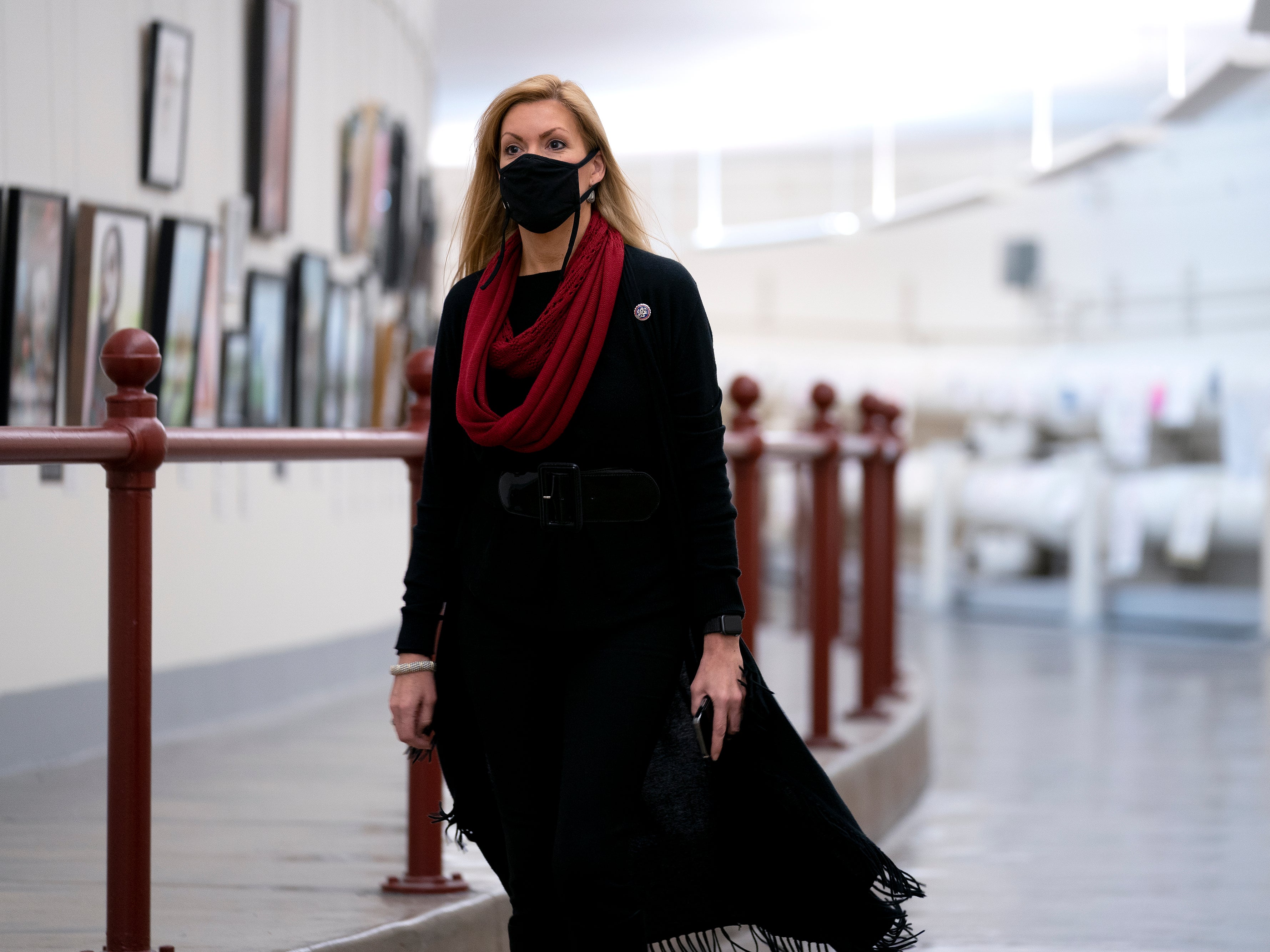 Beth Van Duyne walks through the Canon Tunnel to the U.S. Capitol on January 12, 2021.