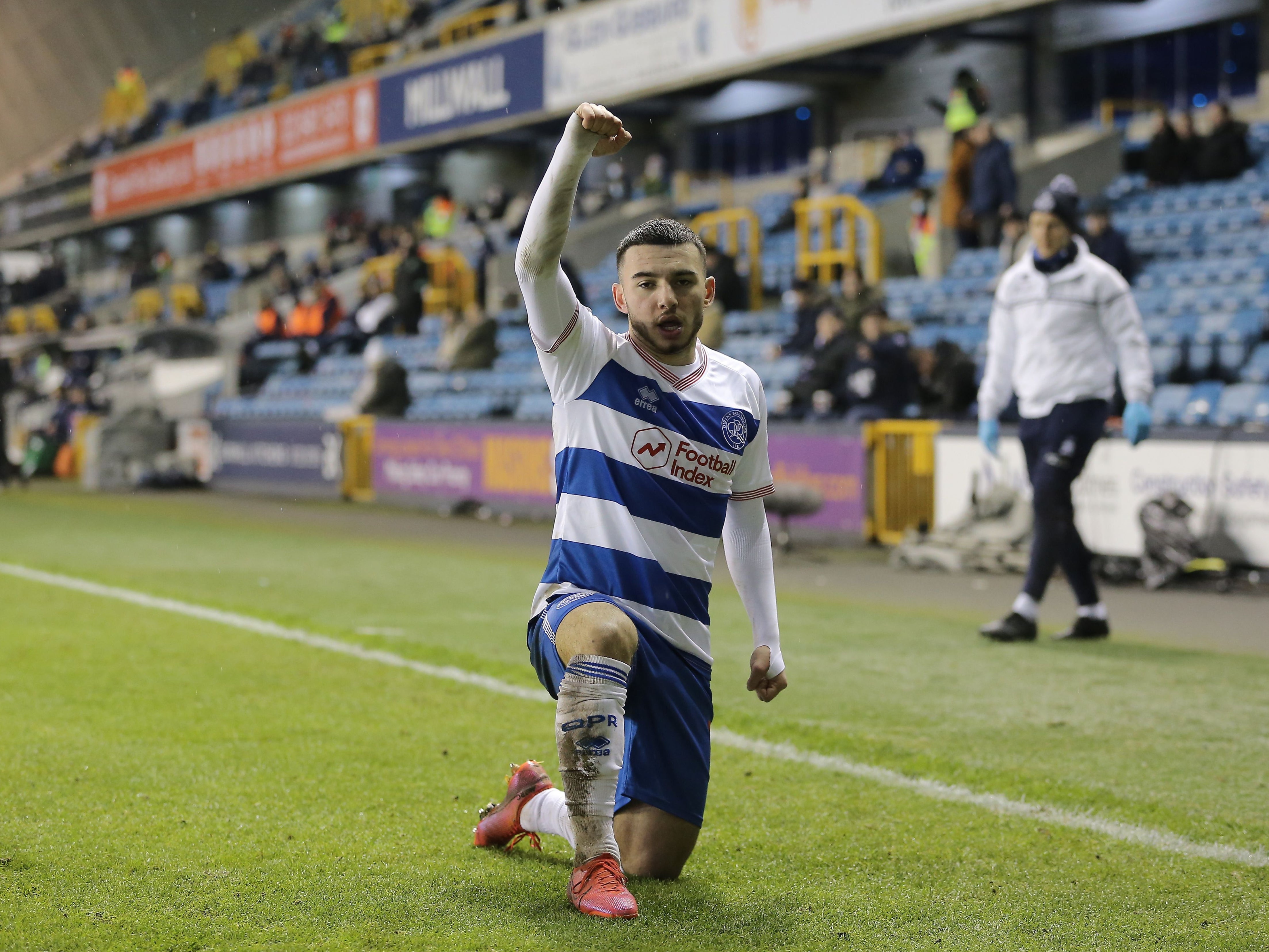 Ilias Chair takes the knee in front of Millwall’s supporters