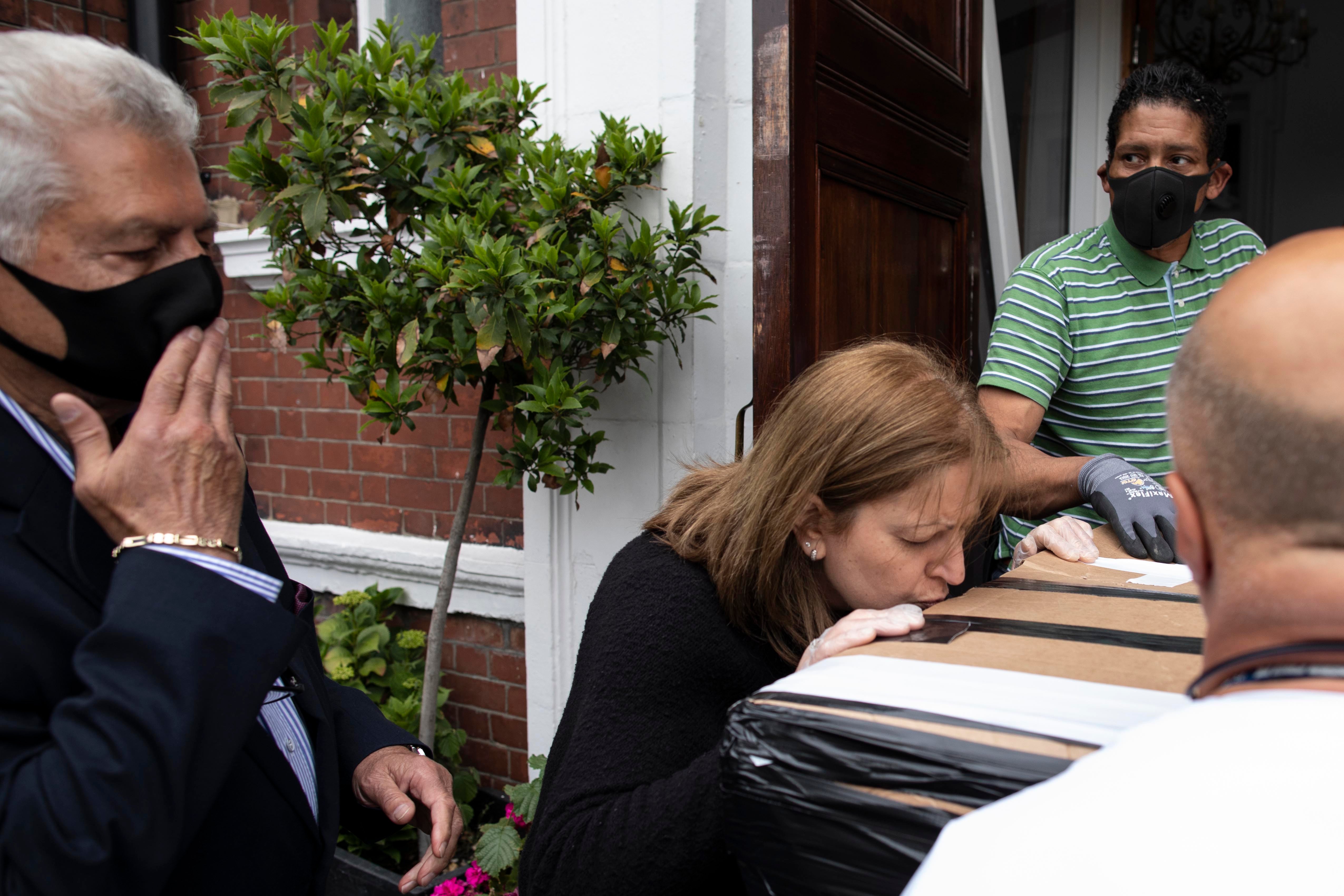 The families of 18 Turkish Cypriots who passed away in Britain during the pandemic, due to be returned to northern Cyprus after two months’ delay, gathering in London for the send-off last summer