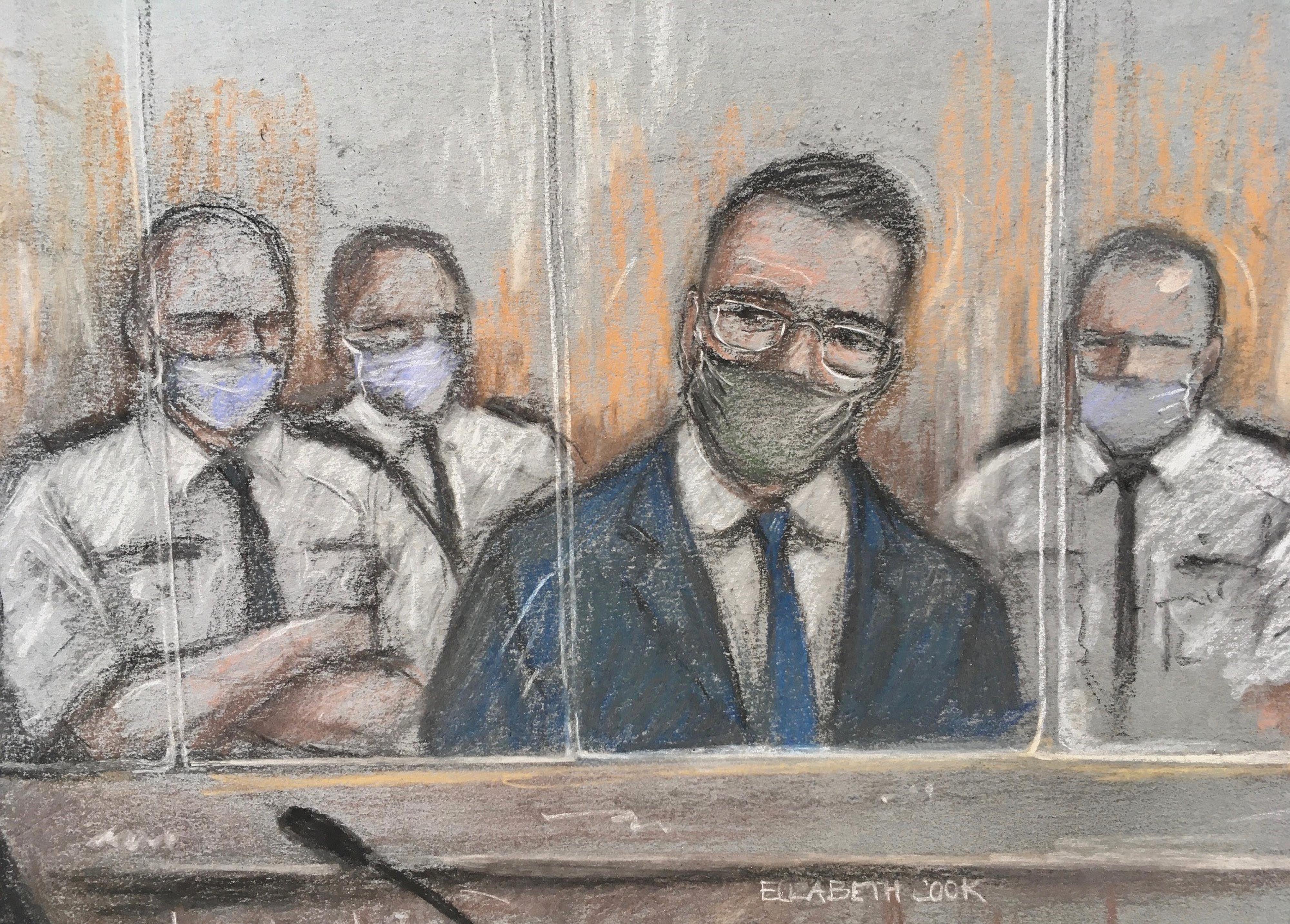 Pawel Relowicz, as drawn, in court