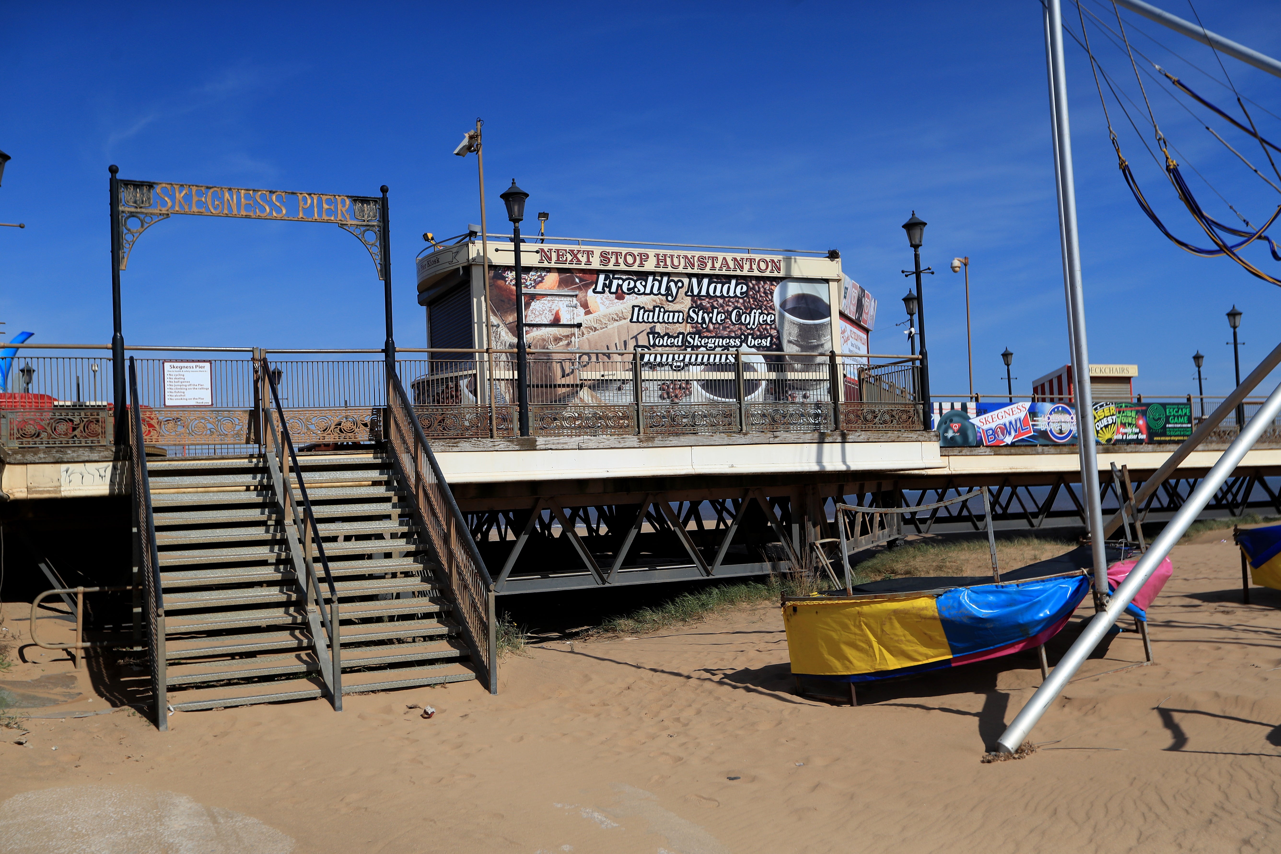 Skegness pier was closed the day after Boris Johnson put the UK into lockdown to help curb the spread of the coronavirus