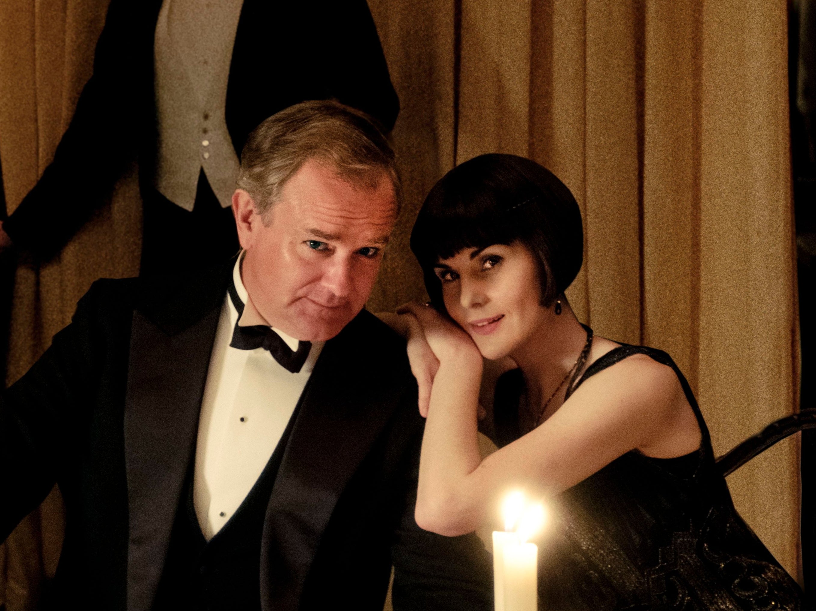 Bonneville as Robert Crawley, Earl of Grantham, with his daughter Mary (Michelle Dockery) in ‘Downton Abbey’