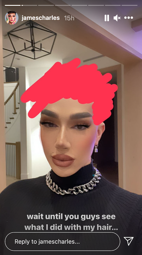 James Charles hints at shaved head on Instagram Stories