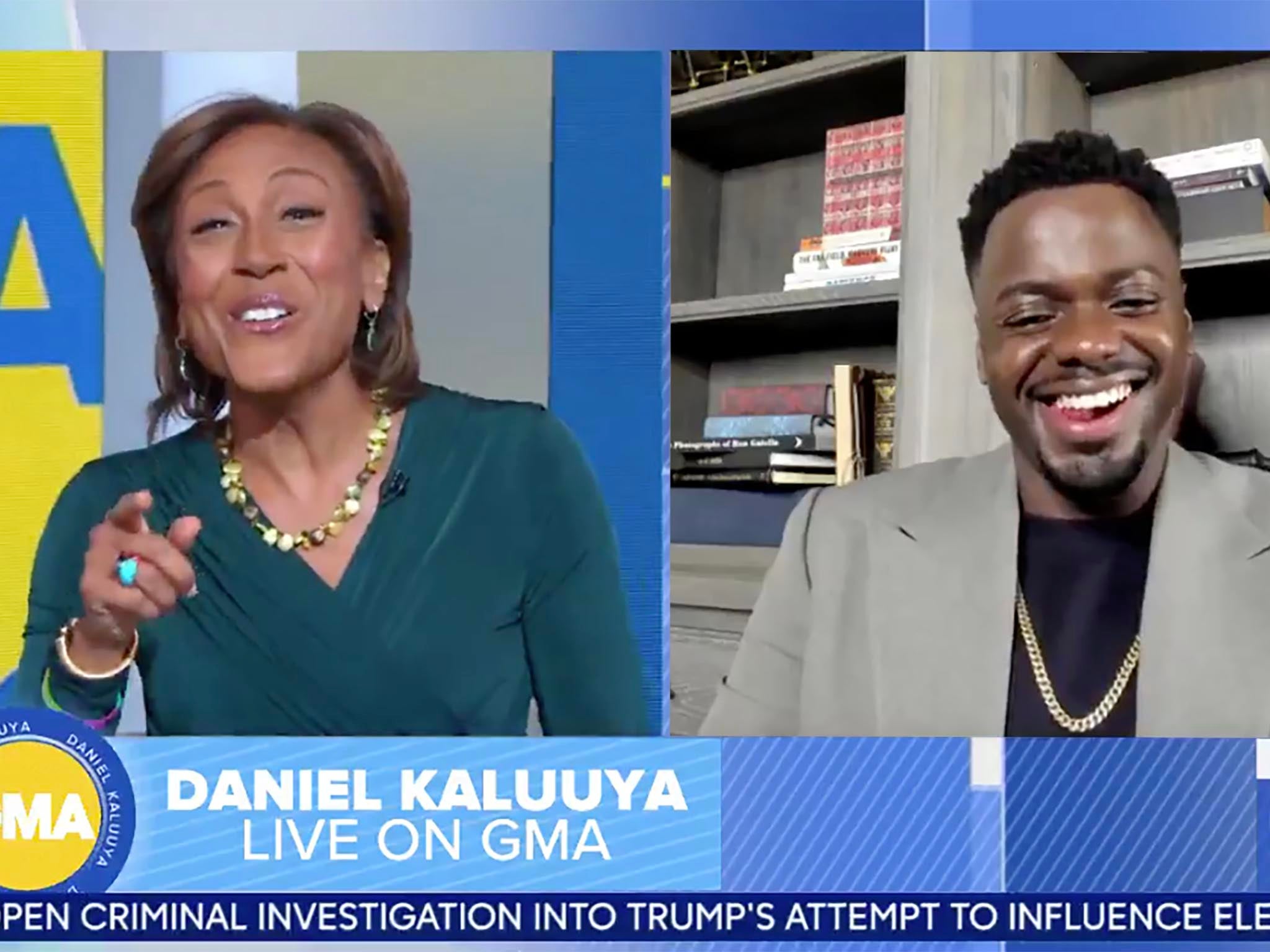 Daniel Kaluuya and Robin Roberts on Good Morning America