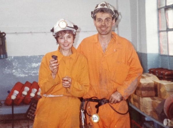 Gavin Scollen pictured with his mother following a visit to Tempest Colliery in Seaham, County Durham in the 1990s