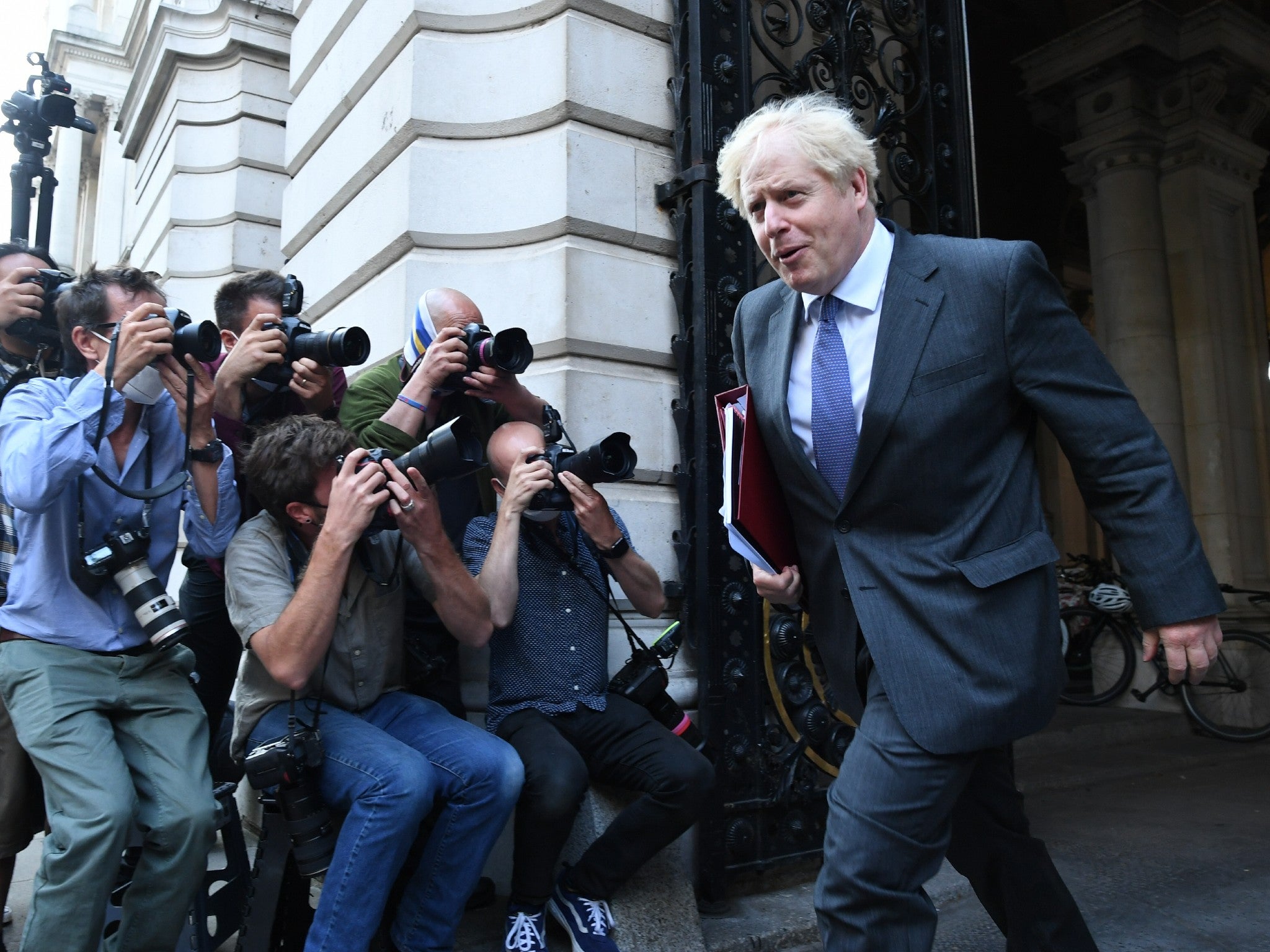 Boris Johnson on his way back from a cabinet meeting