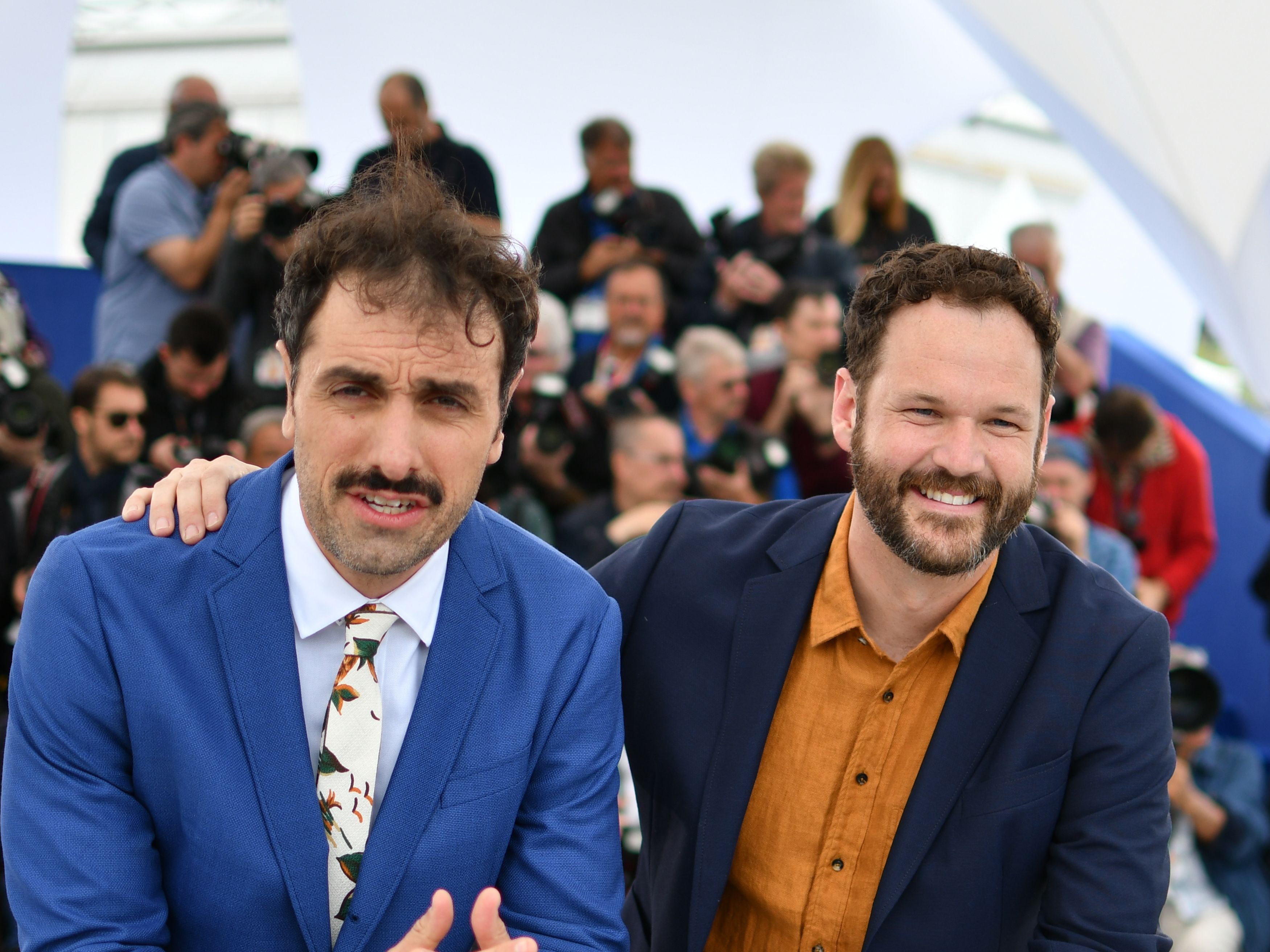 Michael Angelo Covino and Kyle Marvin at ‘The Climb’s Cannes premiere in 2019