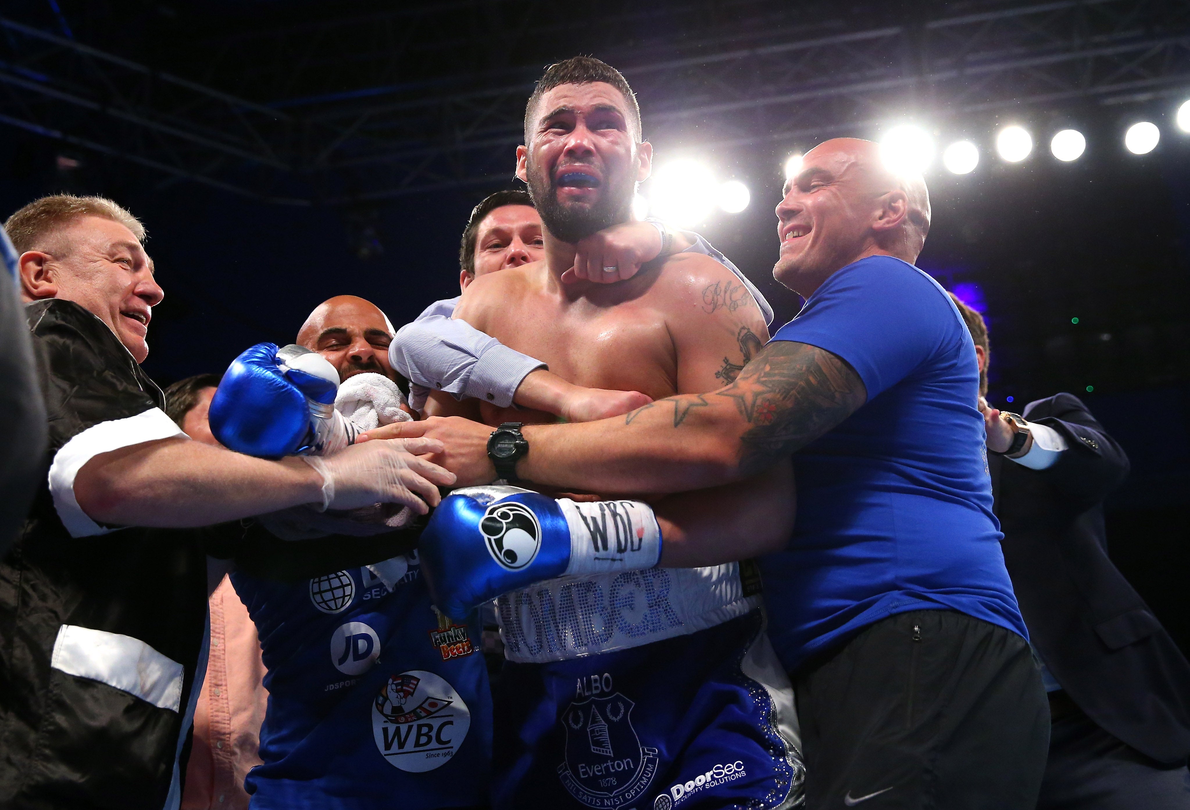 Bellew won the WBC cruiserweight title at Goodison Park, home of his beloved Everton FC