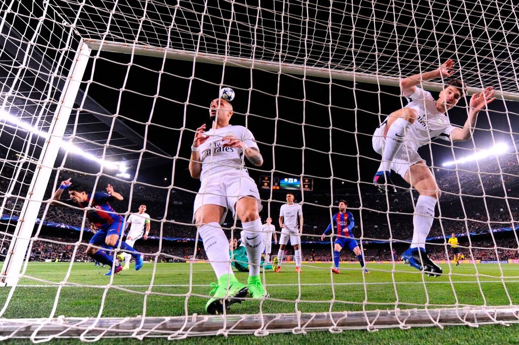 Luis Suarez scored the first goal of the night at the Nou Camp